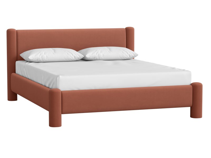 Кровать Ассоль 140 Велюр Терракотовый