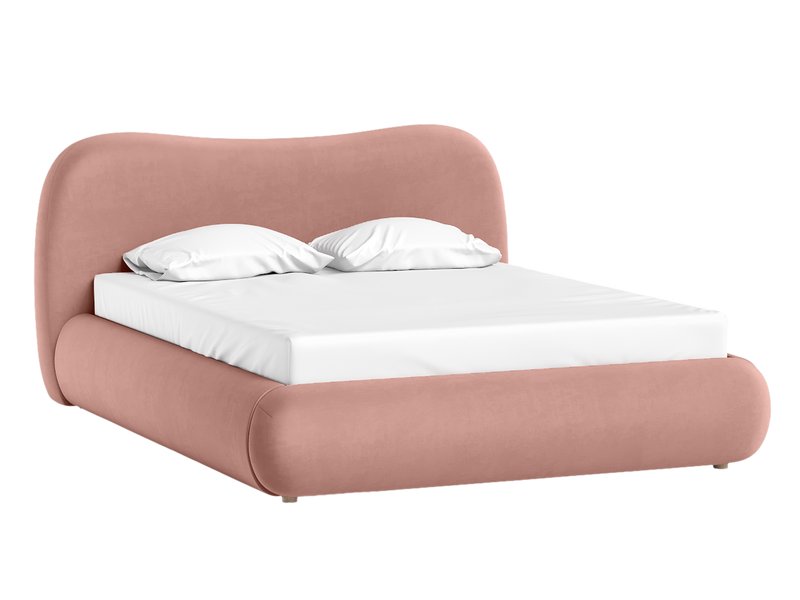 Кровать Эмбер 160 Велюр Розовый
