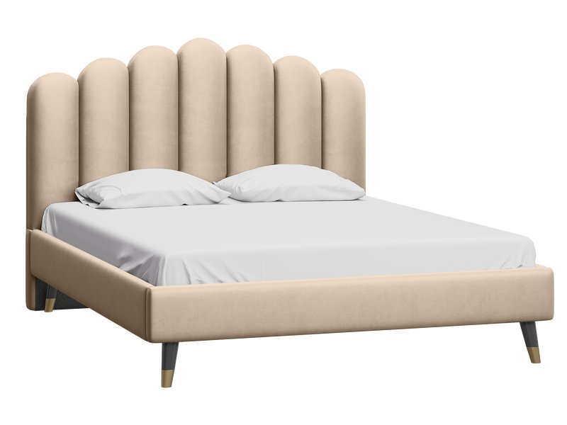 Кровать Лиель 160 Велюр Бежевый