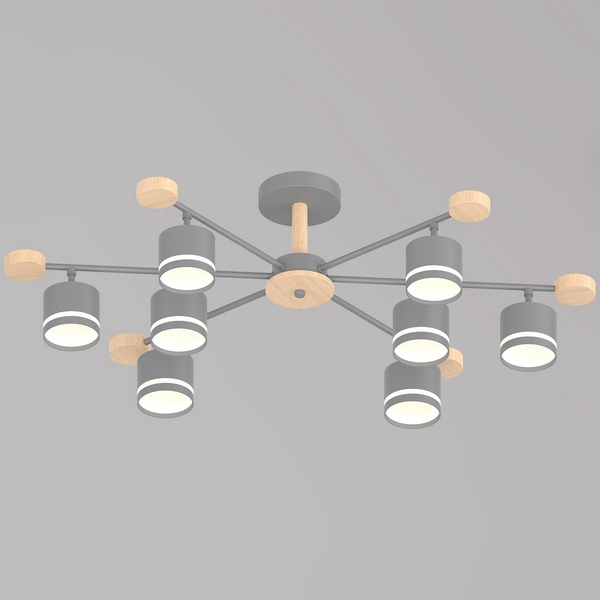 Потолочная люстра на штанге Reluce 78730-0.3-08 GX53 GREY+WOOD