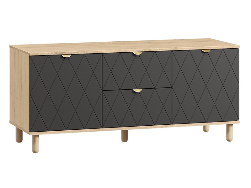 ТВ-тумба Теджонс 139x62 Ромб Графитовый/Дуб Ирландский
