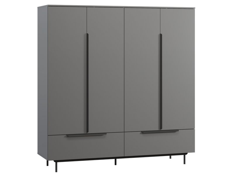 Распашной шкаф Квелен 4-192x200 Графитовый