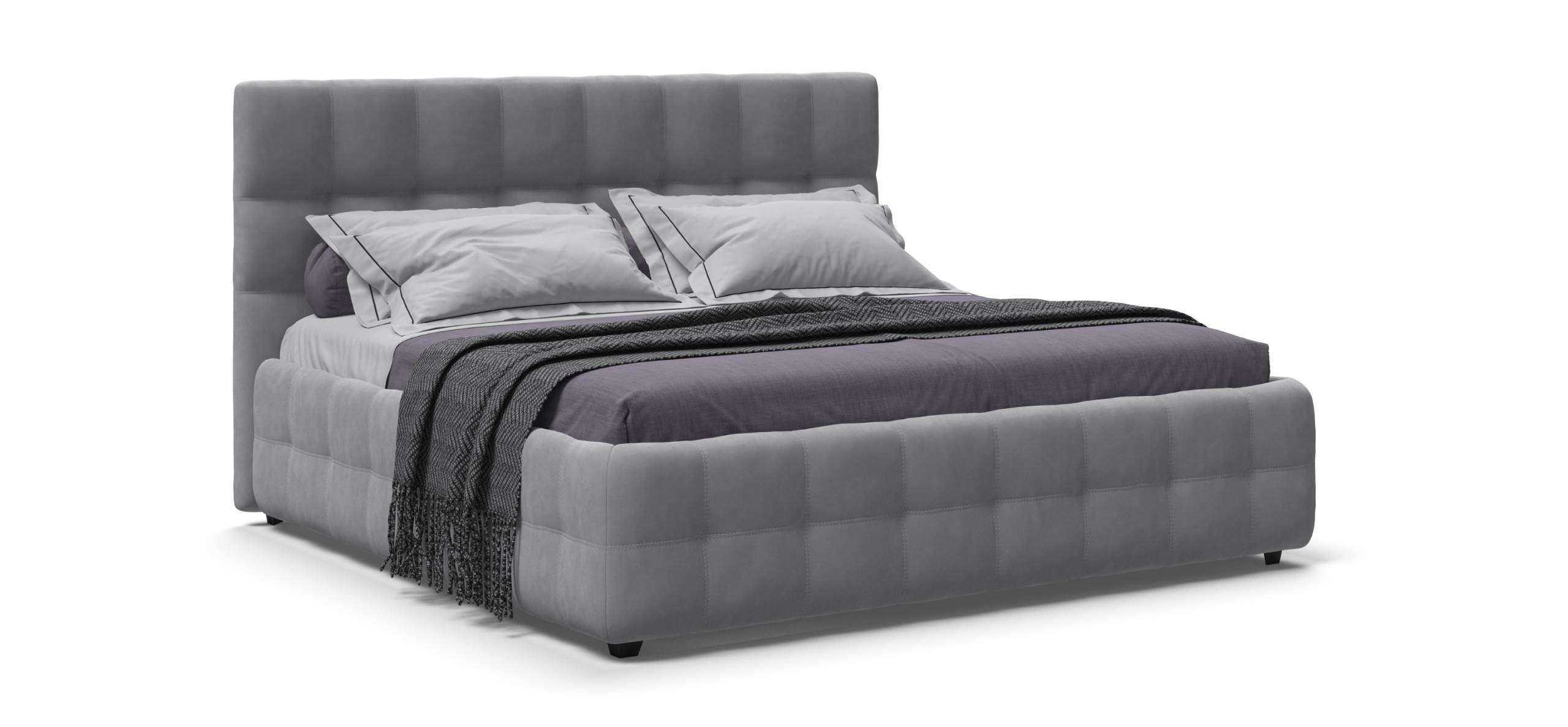 Босс Кровать+ПМ 180*200 велюр Монолит сталь