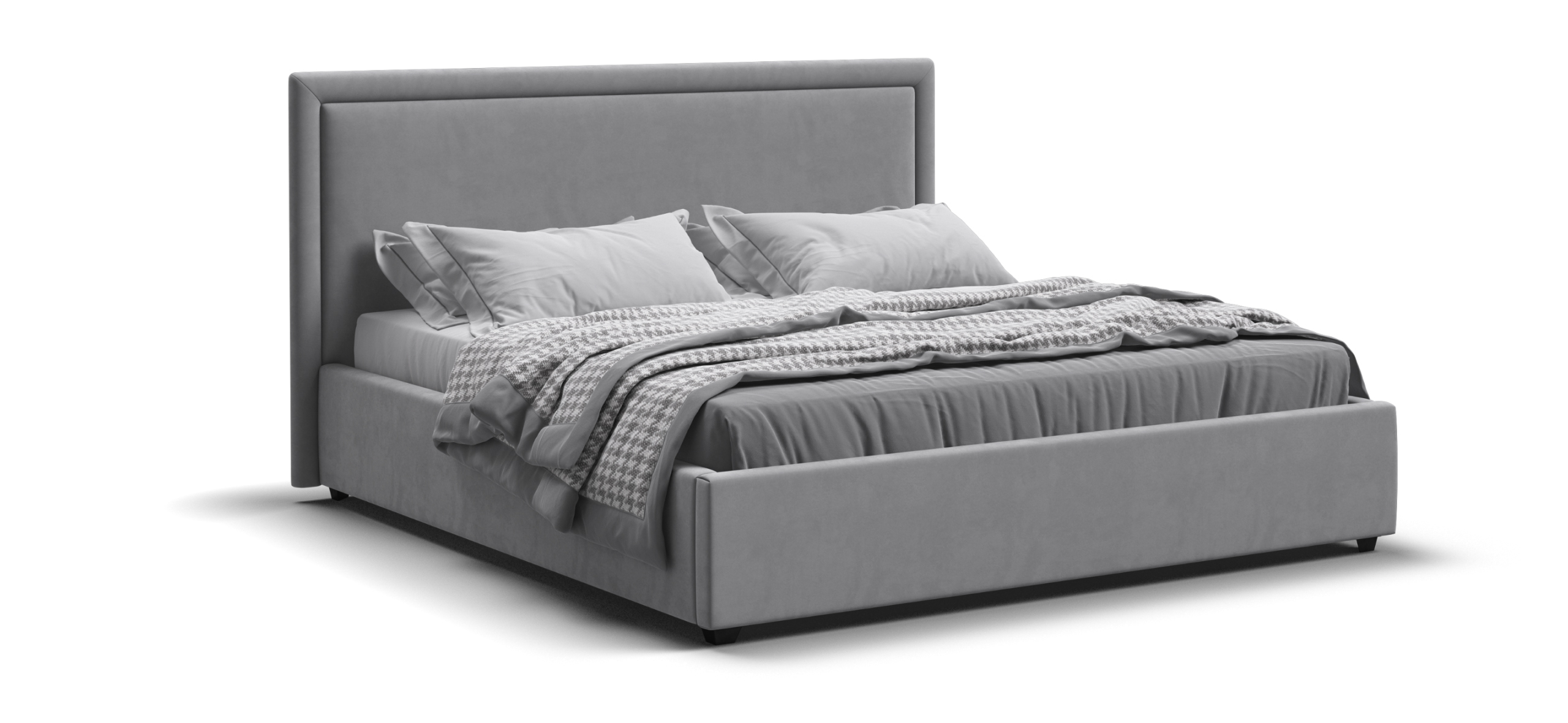 Фрея Кровать+ПМ 160*200 велюр Монолит сталь