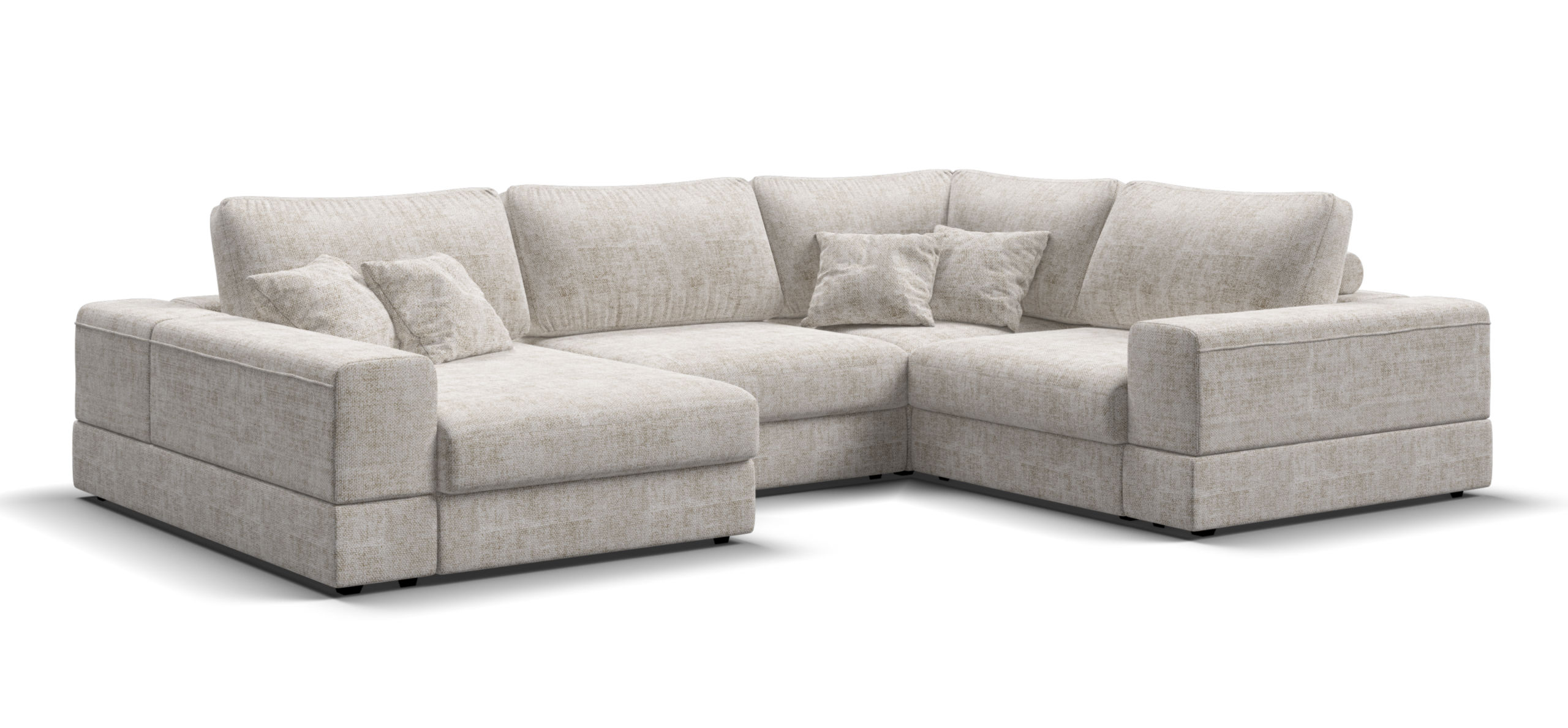 П-образный диван-кровать Босс Модуль Шенилл Смарт кварц