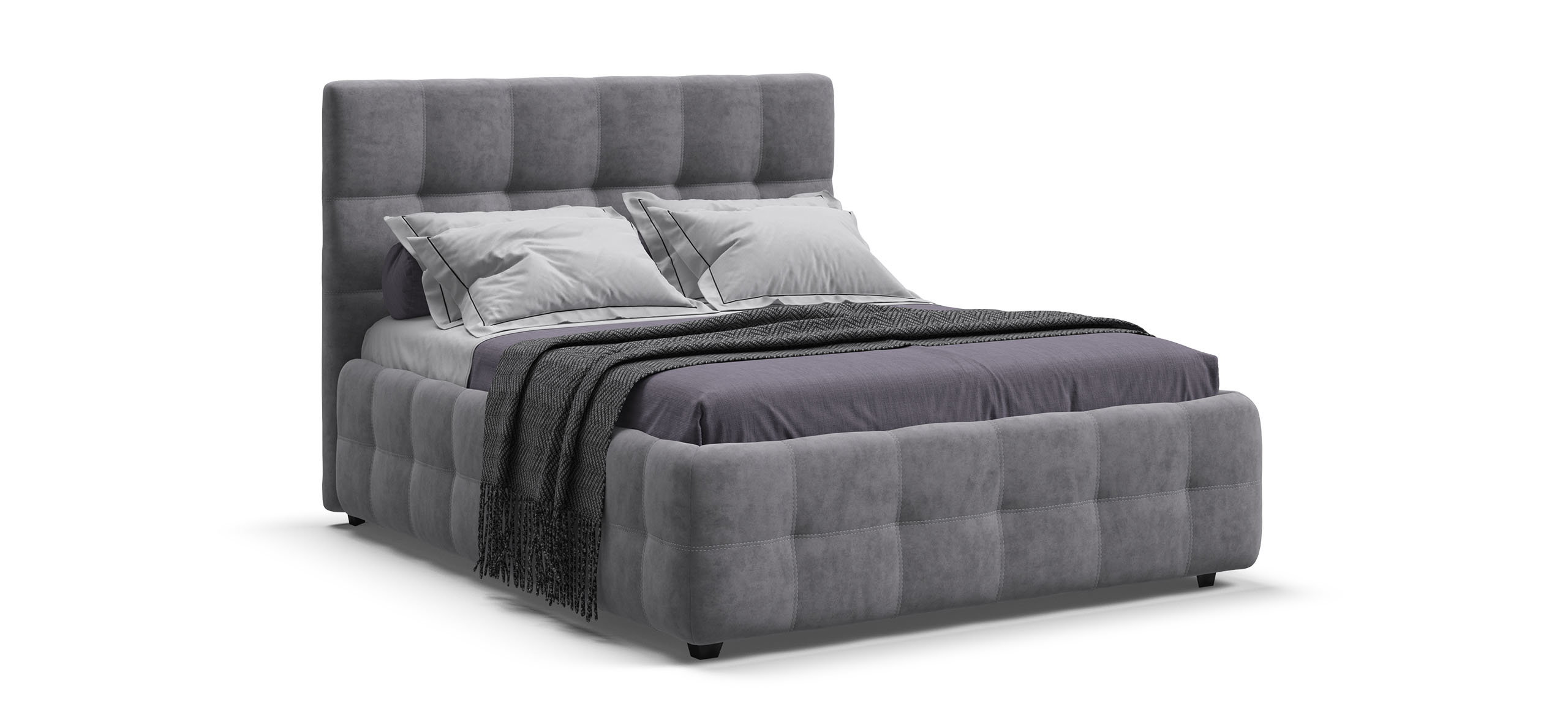 Босс Кровать+ПМ 140*200 велюр Роял агат