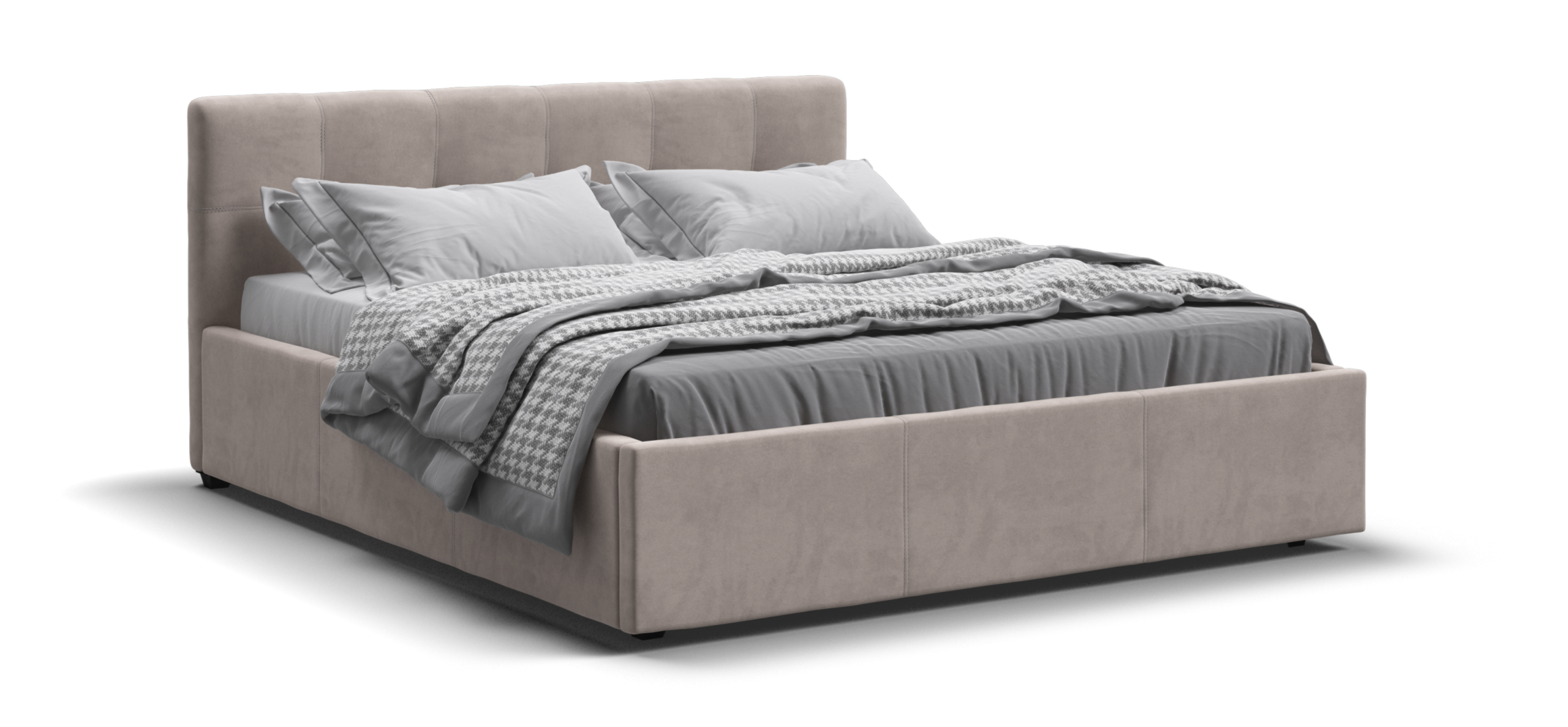 Белла Кровать+ПМ 160*200 велюр Монолит латте