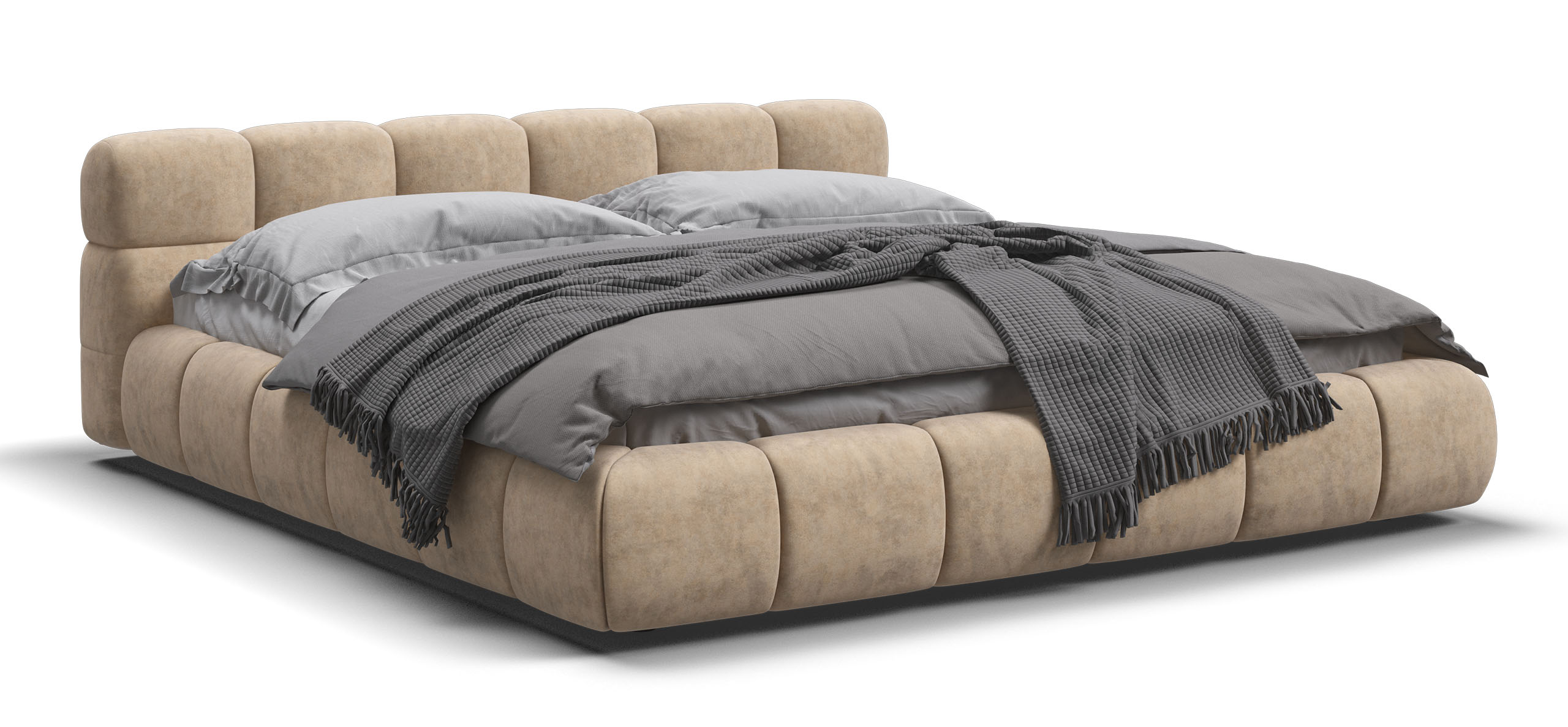 Босс Дрим Кровать+ПМ 180*200 велюр Роял шампань