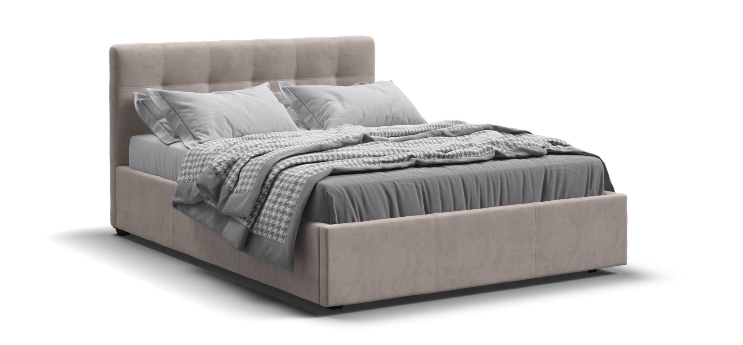 Белла Кровать + ПМ 140*200 велюр Монолит латте