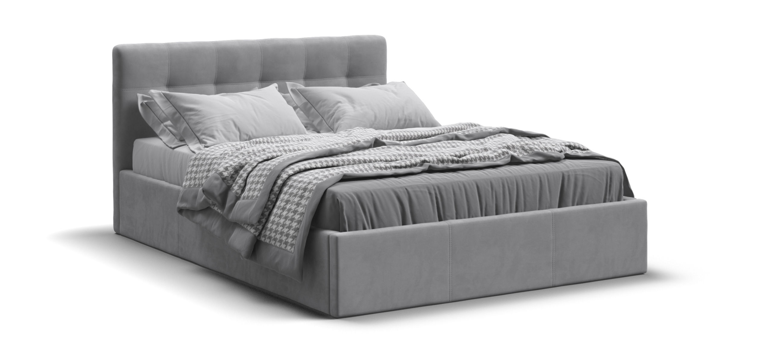 Белла Кровать без ПМ 140*200 велюр Монолит сталь