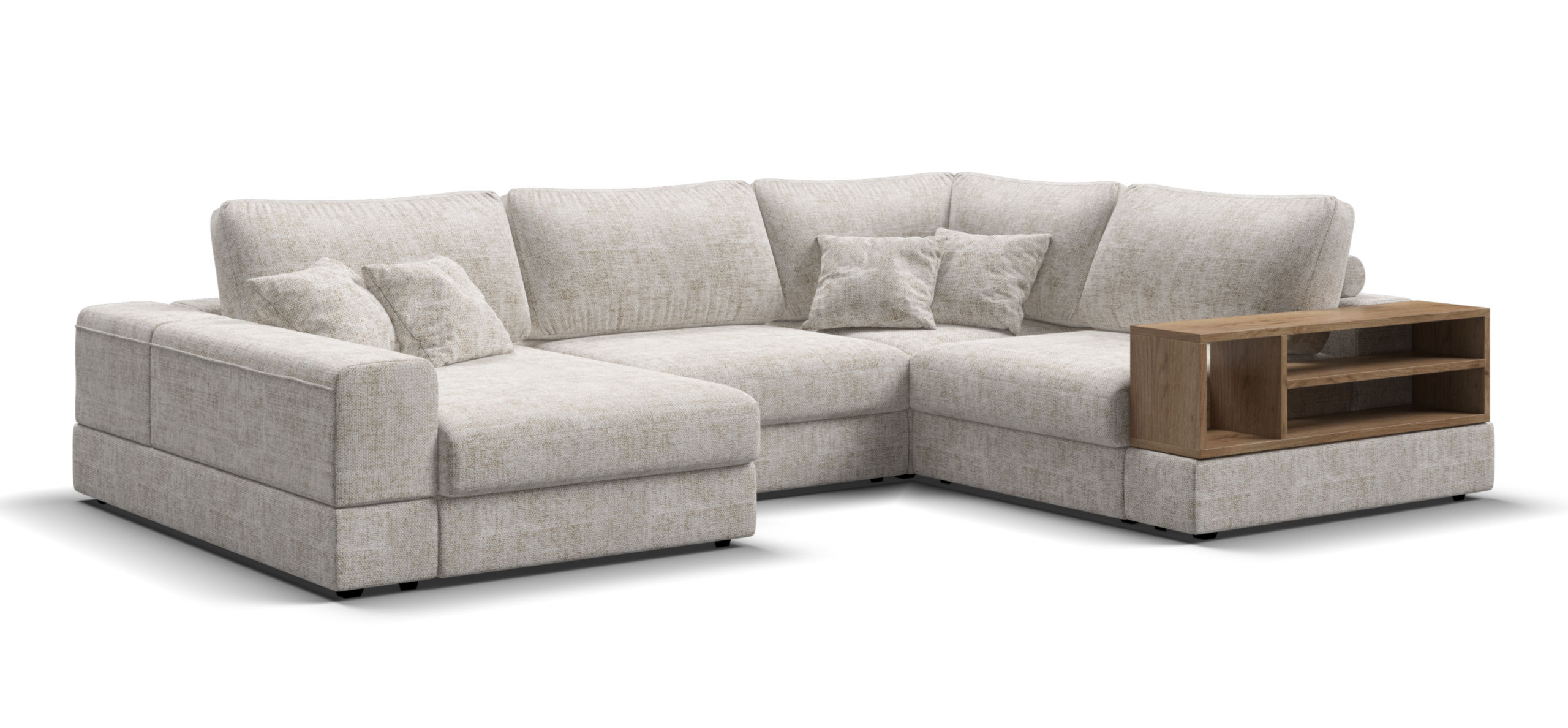 П-образный диван-кровать Босс Модуль Шенилл Смарт кварц