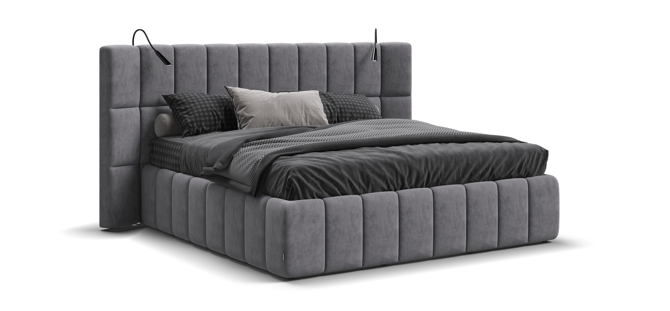 Босс ХО Кровать 180*200 велюр Роял агат