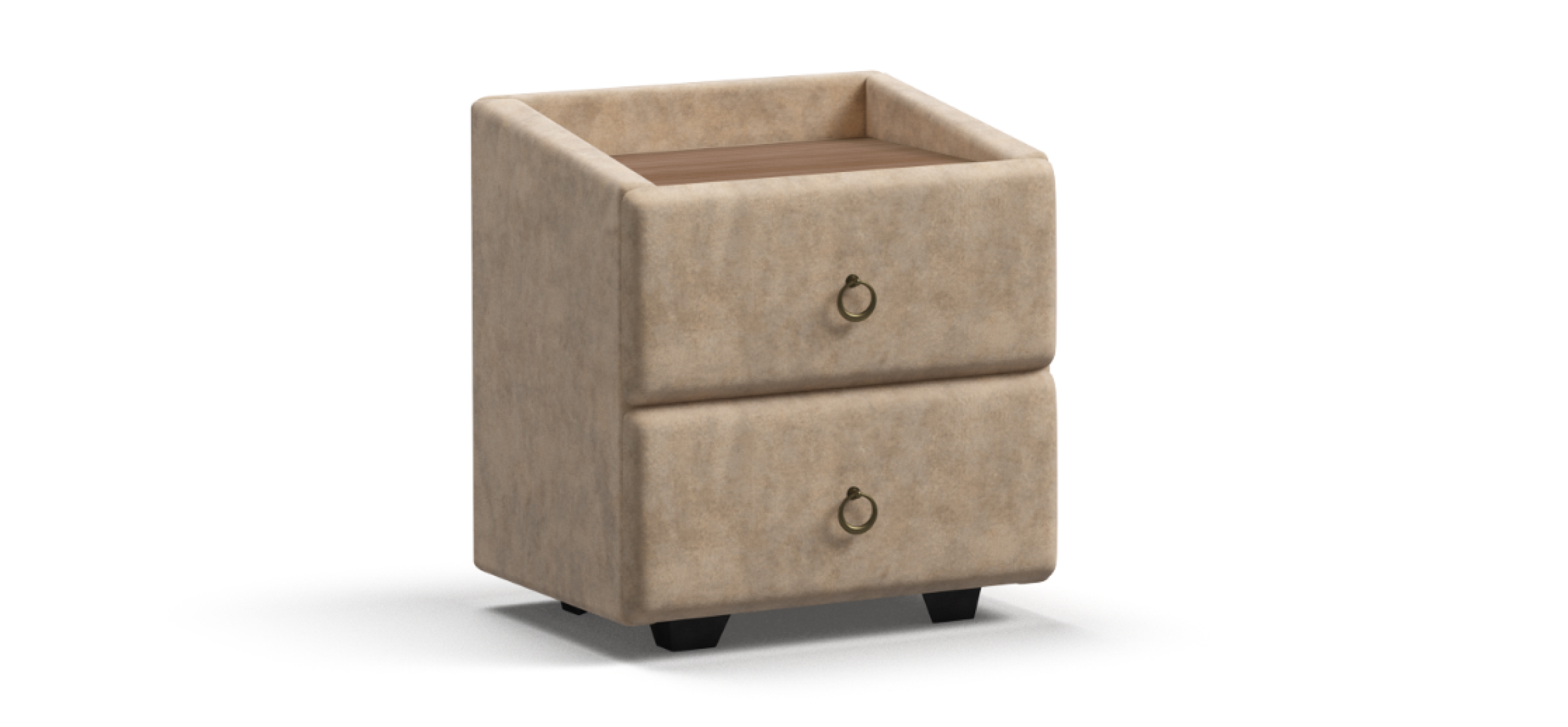 Тумба Босс Классик велюр Роял шампань, Орех Селект