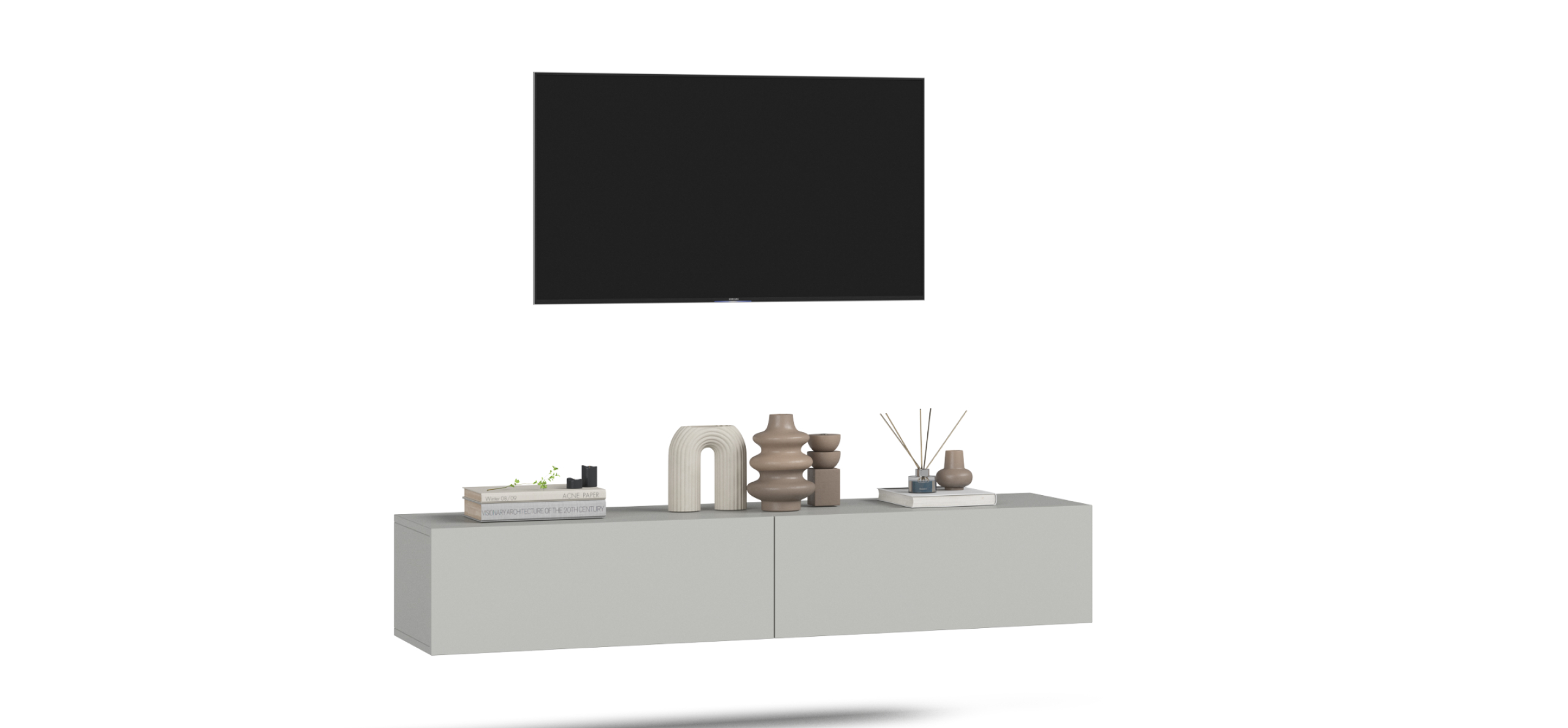 ТВ Тумба Босс Стандарт 140 Шиншилла серая