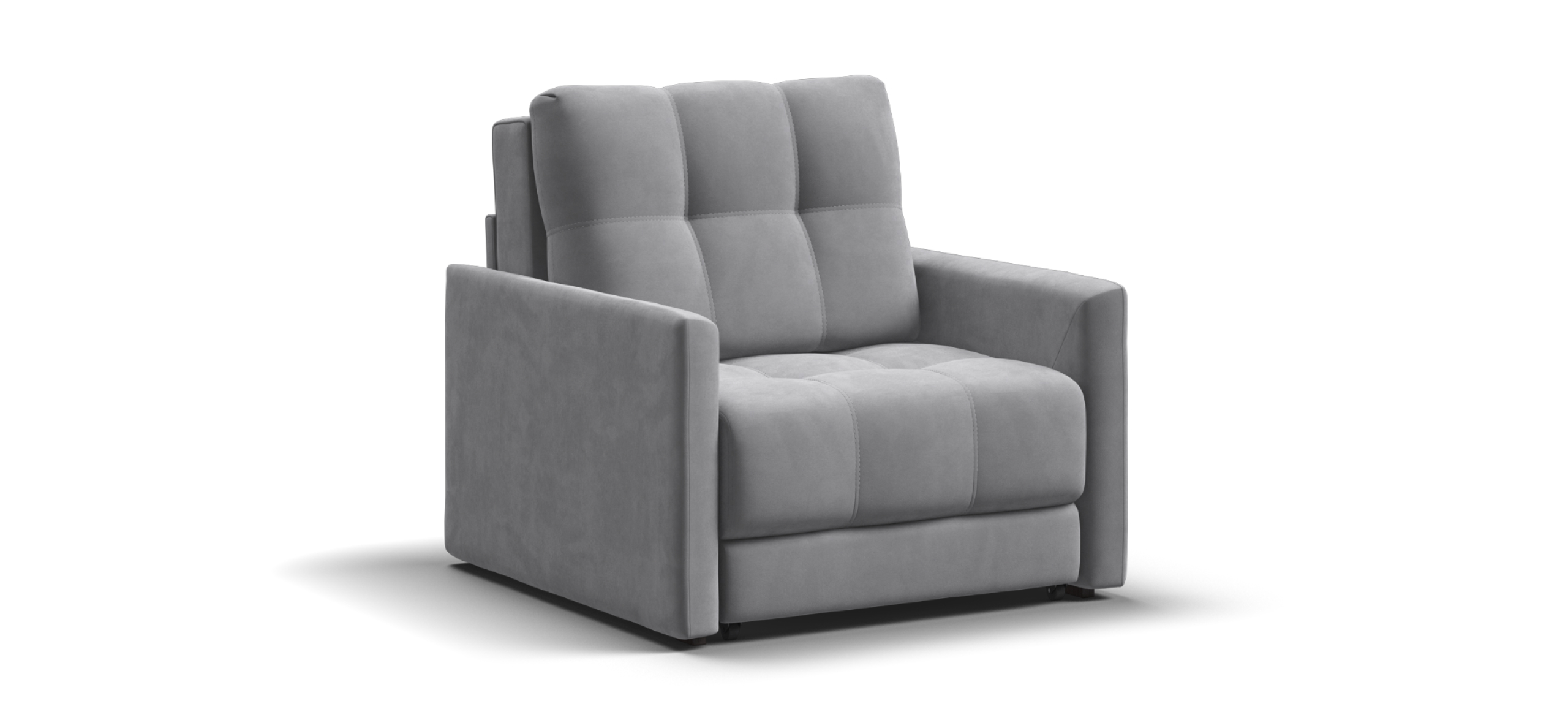 Босс Лофт кресло-кровать велюр Монолит сталь