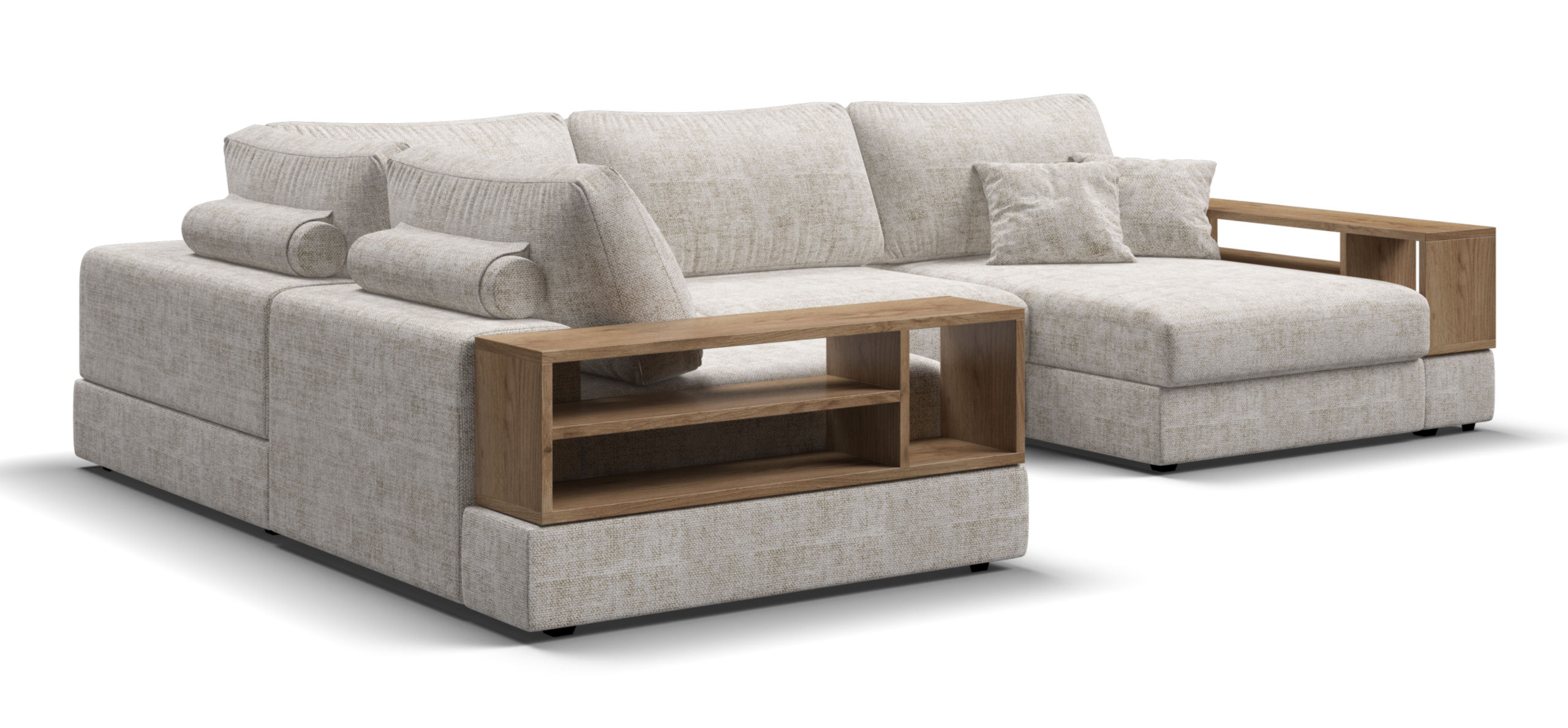 П-образный диван-кровать Босс Модуль Шенилл Смарт кварц