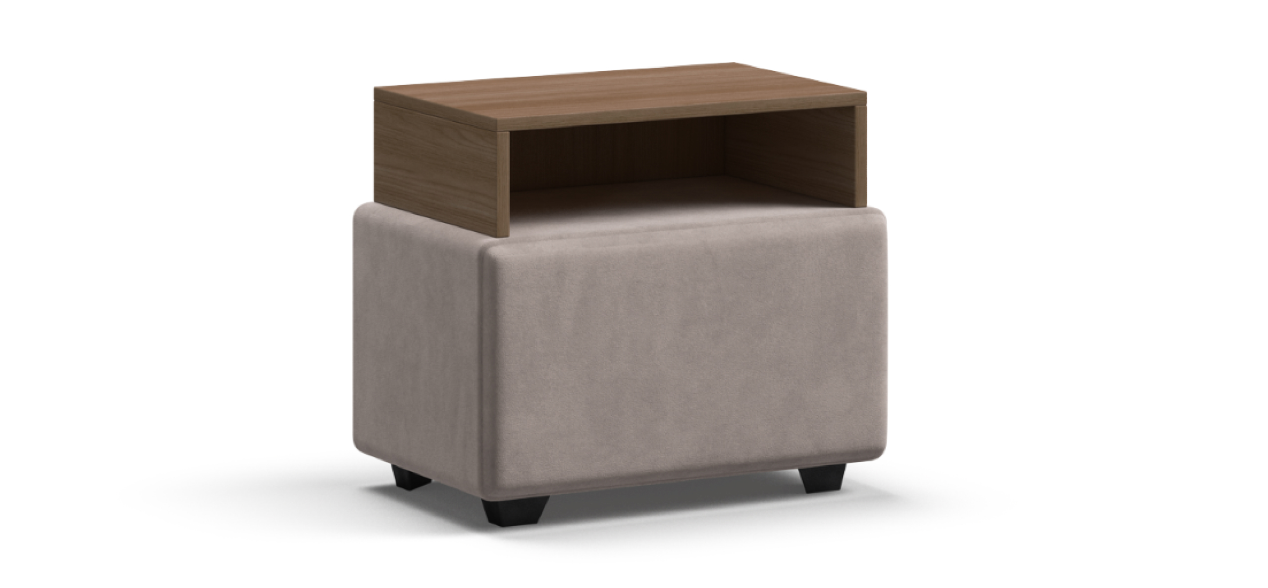 Тумба Босс велюр Монолит латте, Орех селект