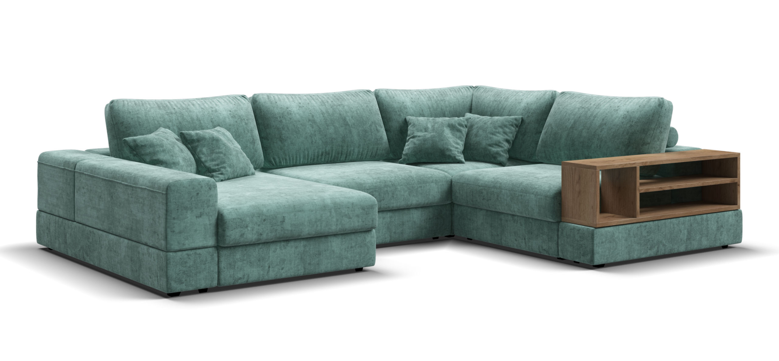 П-образный диван-кровать Босс Модуль Шенилл Глосс минт