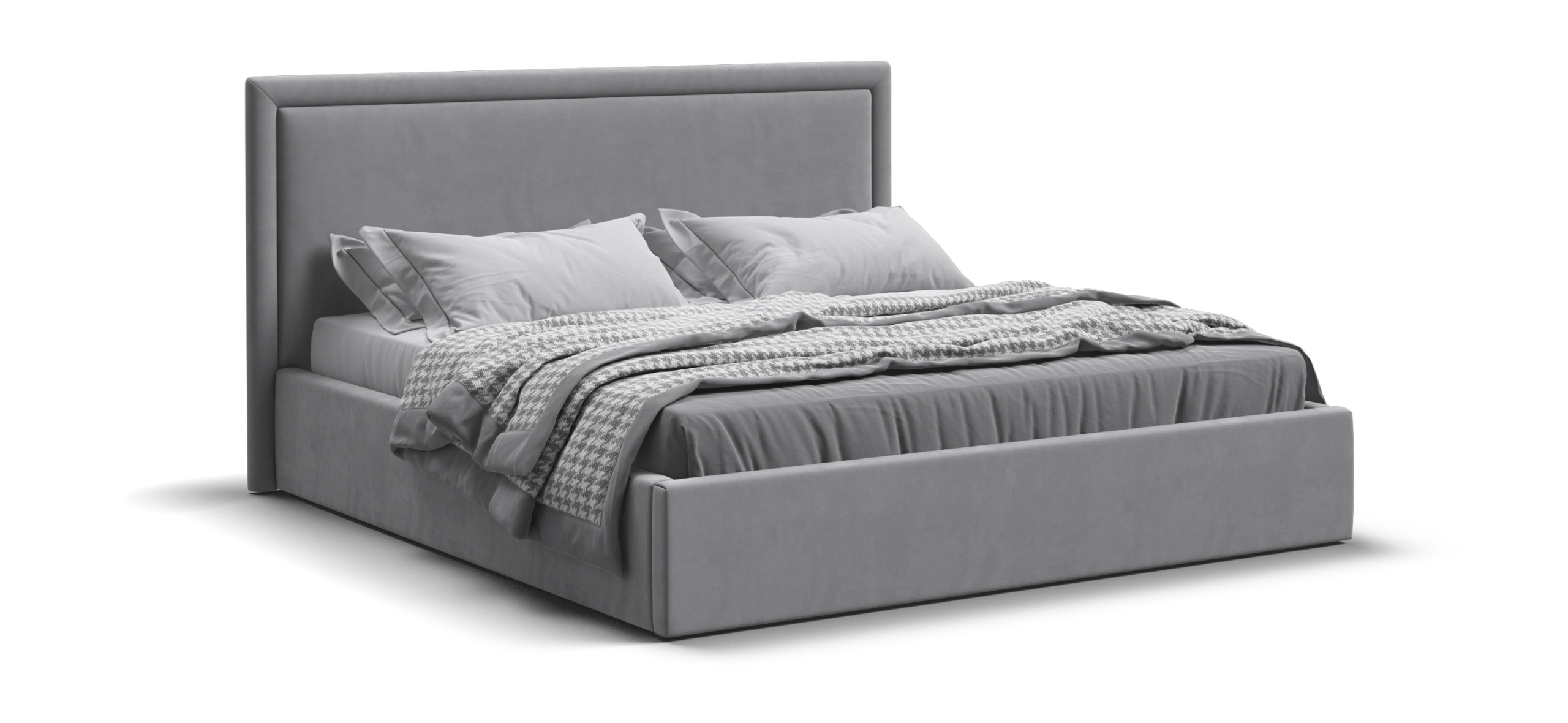 Фрея Кровать без ПМ 160*200 велюр Монолит сталь