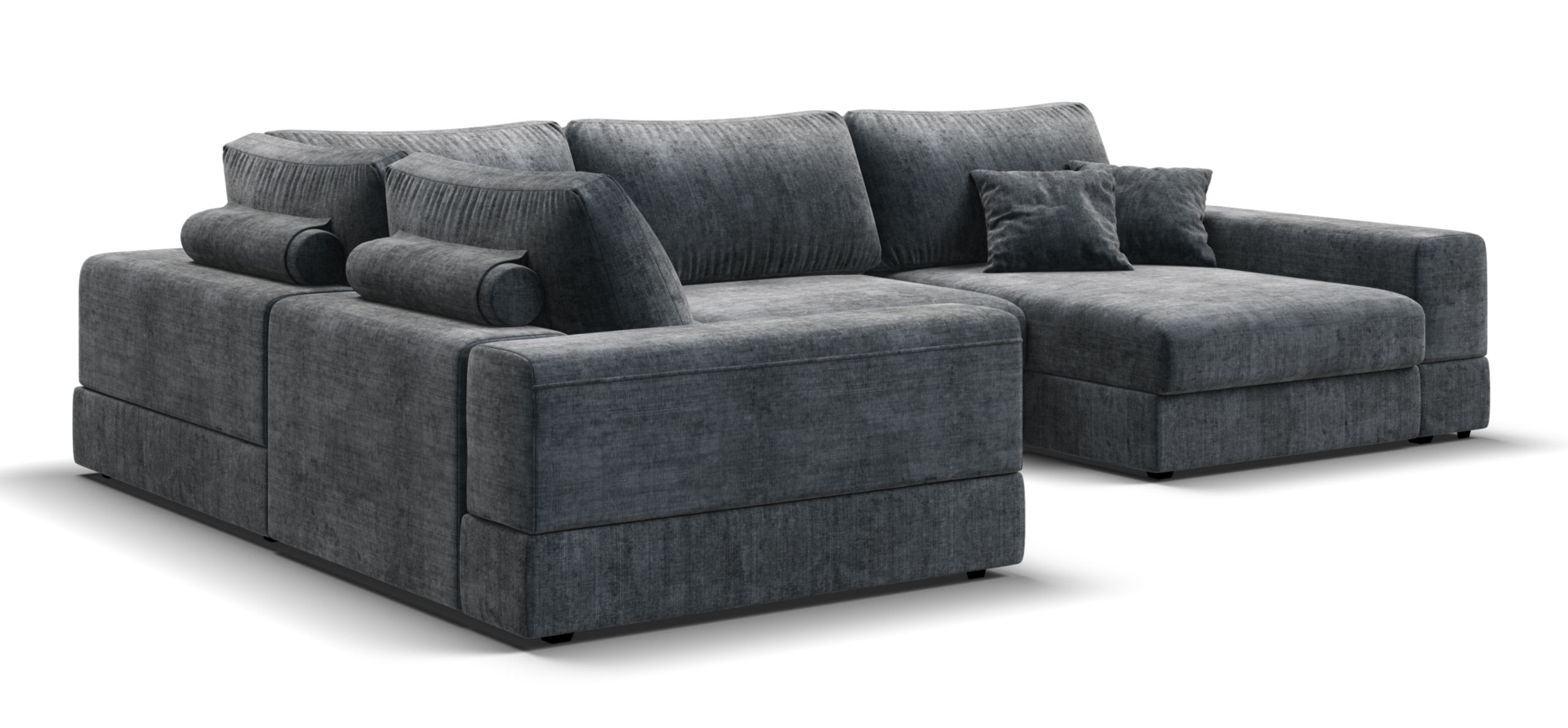 П-образный диван-кровать Босс Модуль Шенилл Глосс карбон