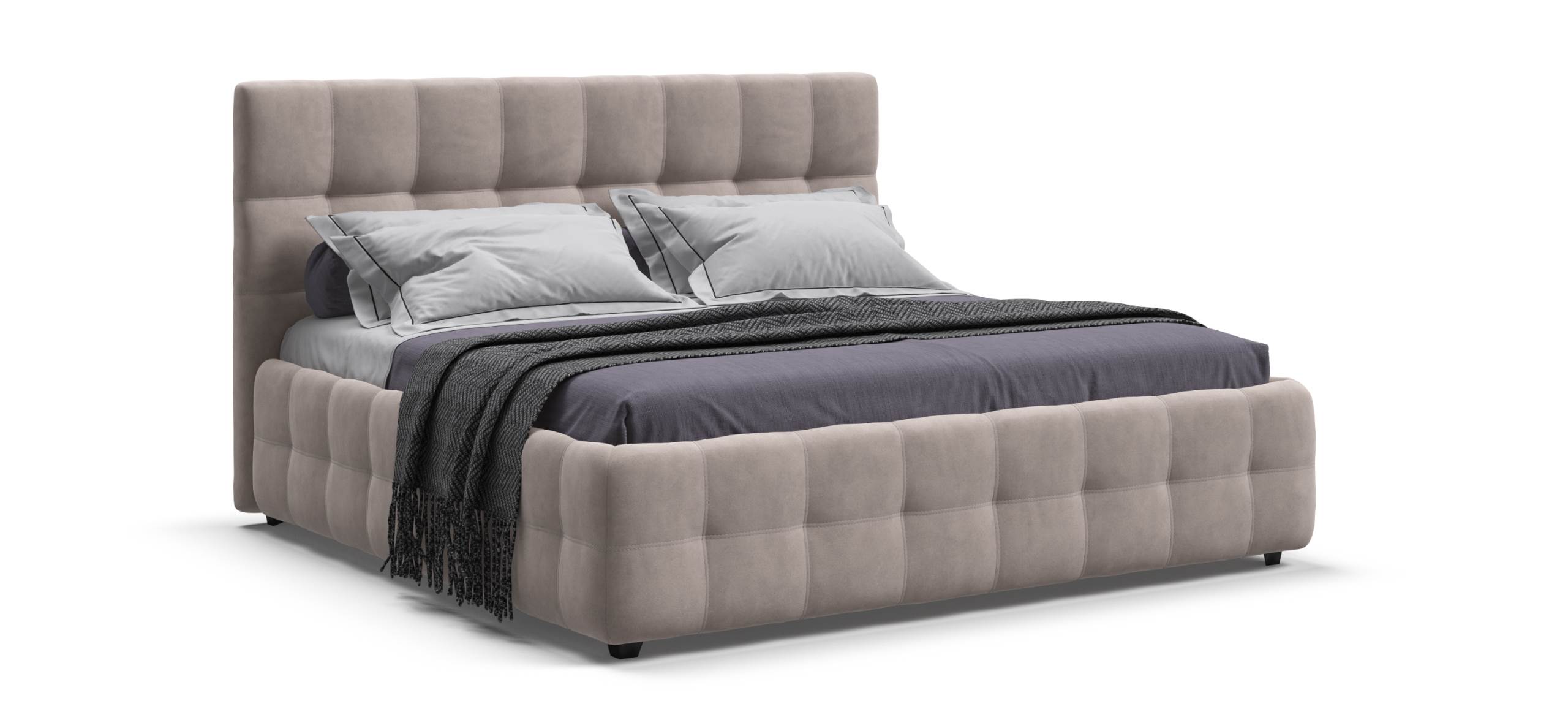 Босс Кровать+ПМ 180*200 велюр Монолит латте