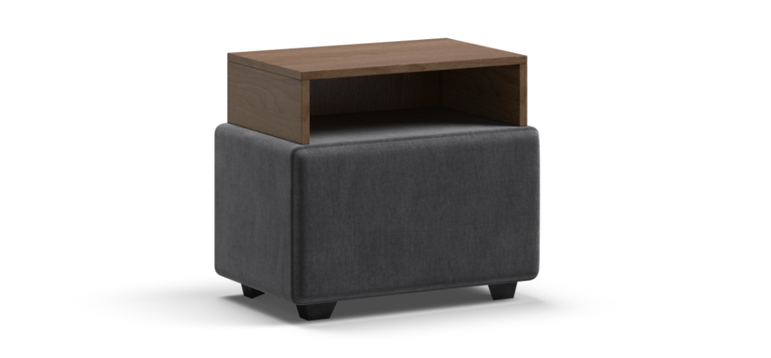 Тумба Босс велюр Монолит серый, Орех селект