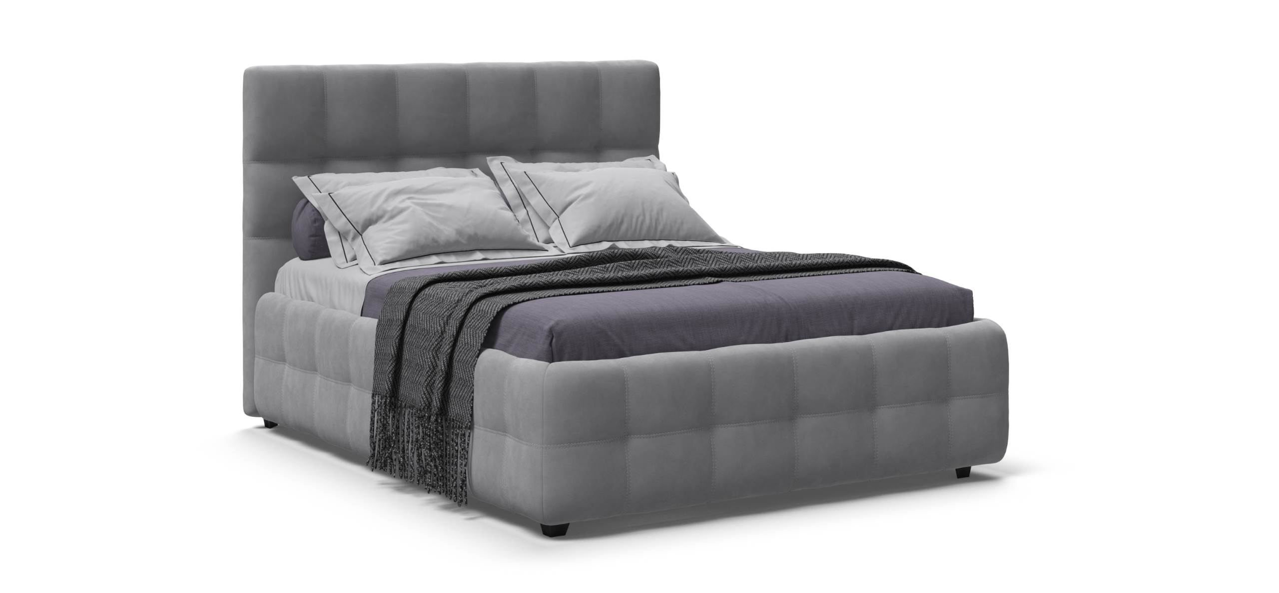 Босс Кровать+ПМ 140*200 велюр Монолит сталь