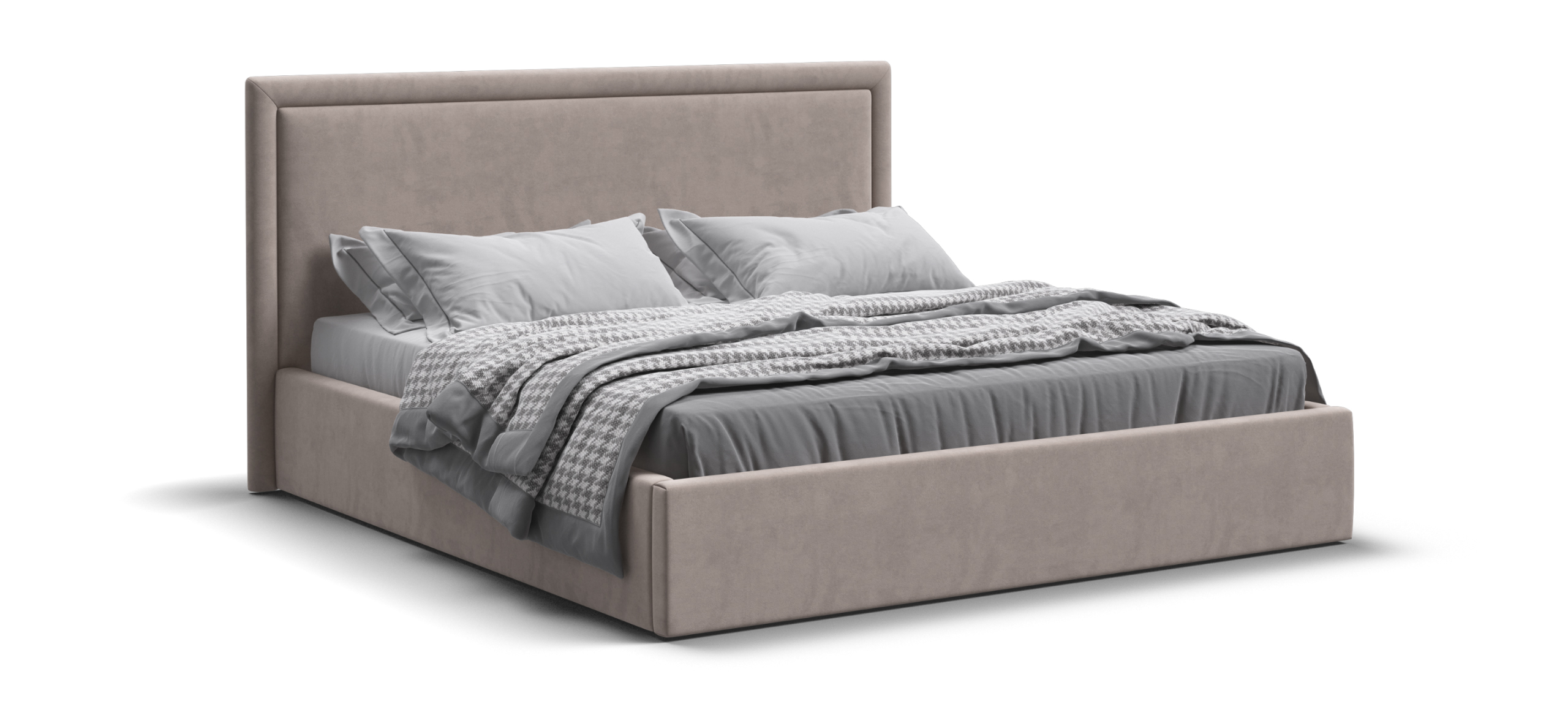 Фрея Кровать без ПМ 160*200 велюр Монолит латте