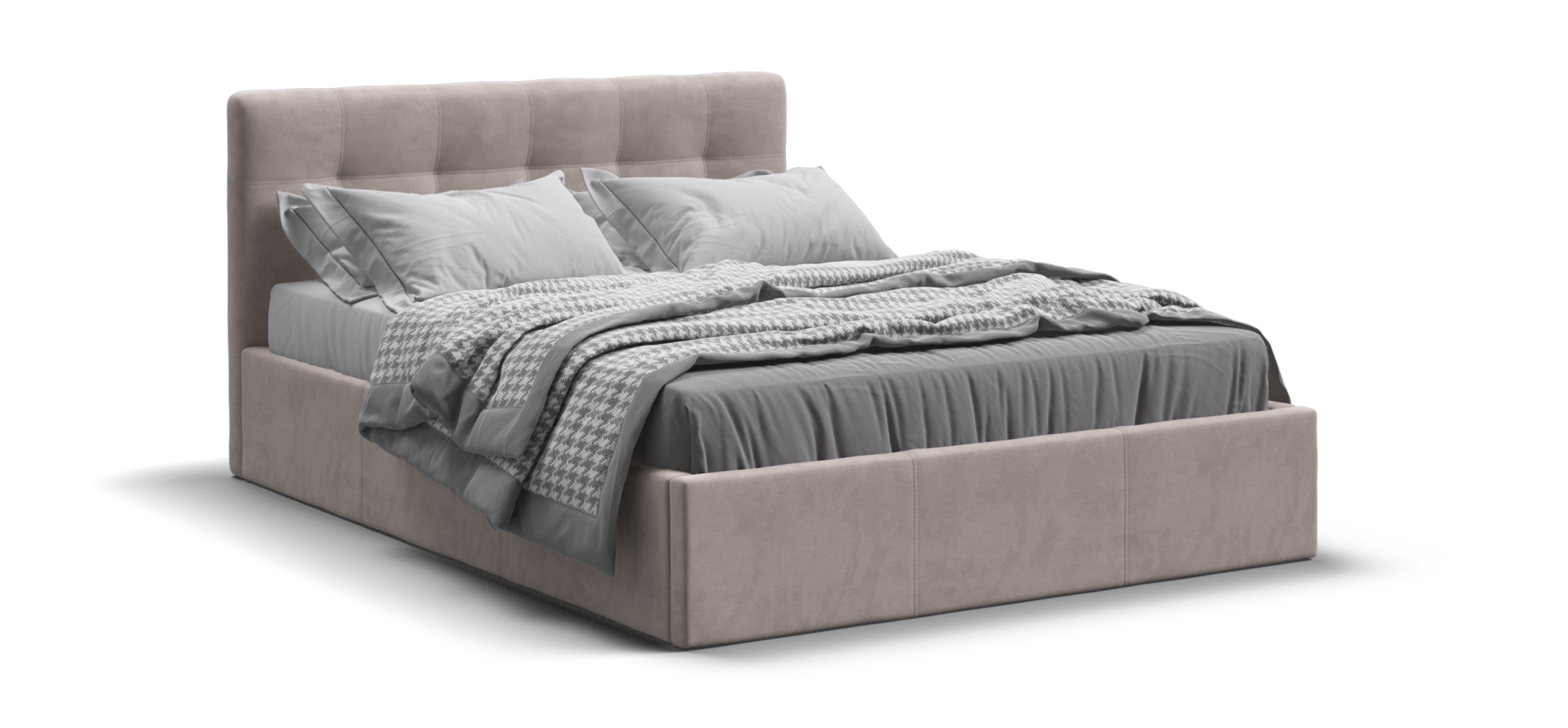 Белла Кровать без ПМ 140*200 велюр Монолит латте