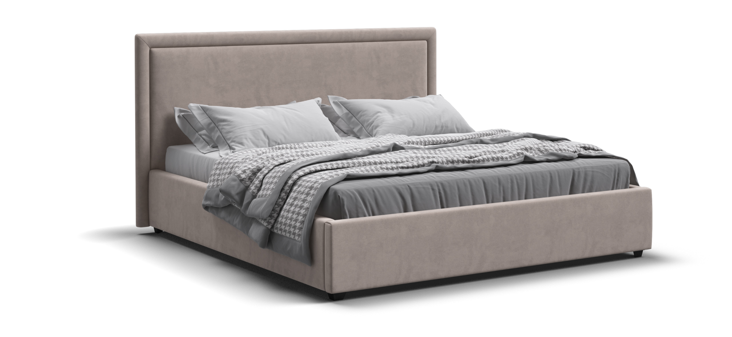 Фрея Кровать+ПМ 160*200 велюр Монолит латте