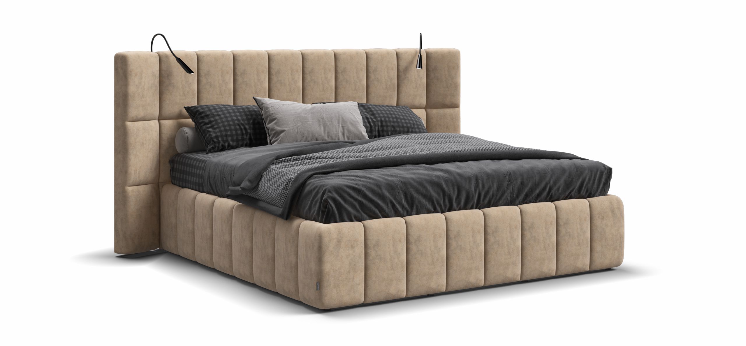 Босс ХО Кровать 180*200 велюр Роял шампань