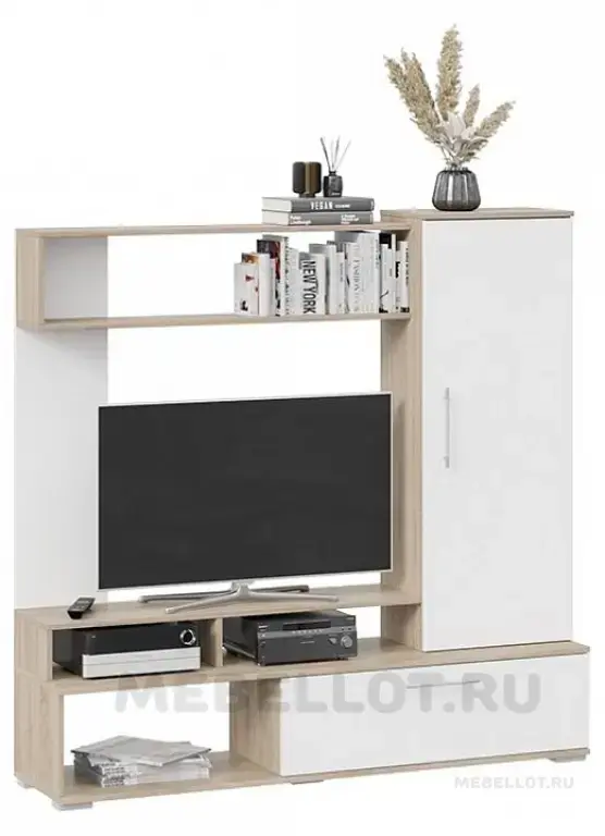 Гостиная сиена - стенка для гостиной TRI_210410 ТРИЯ белый ясень, дуб сонома 105000001