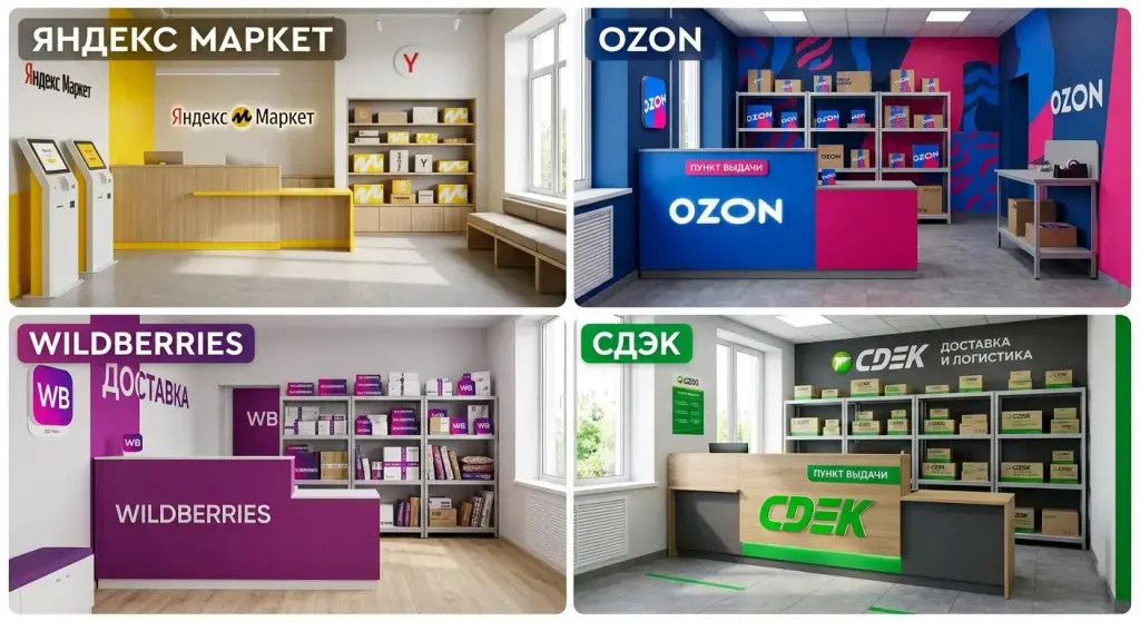 Мебель для ПВЗ: Яндекс Маркет, Озон, Вайлдберриз, СДЭК. В наличии и под заказ. Соответствие брендбуку