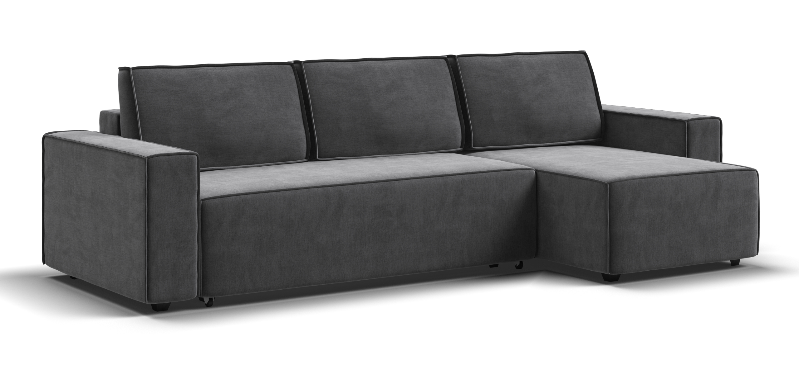 Угловой диван Норд велюр Монолит серый