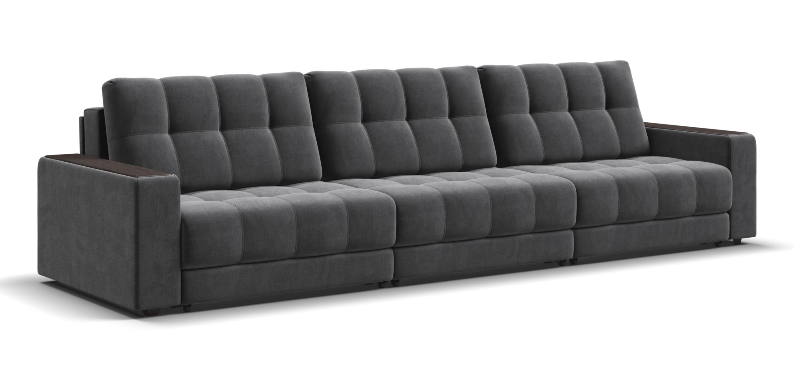 Диван Босс Гранд велюр Монолит серый