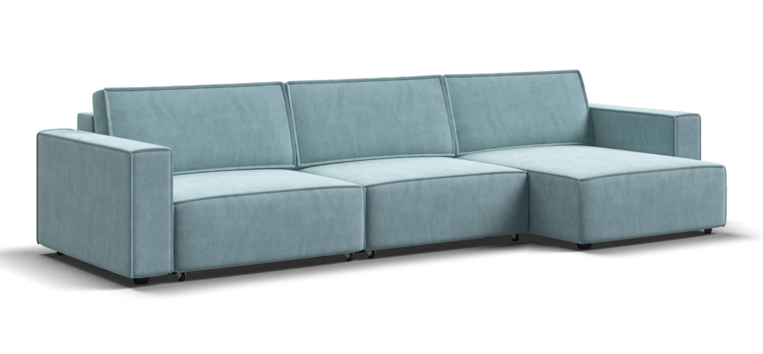 Угловой диван Босс Софт Модуль Макс велюр Монолит аква