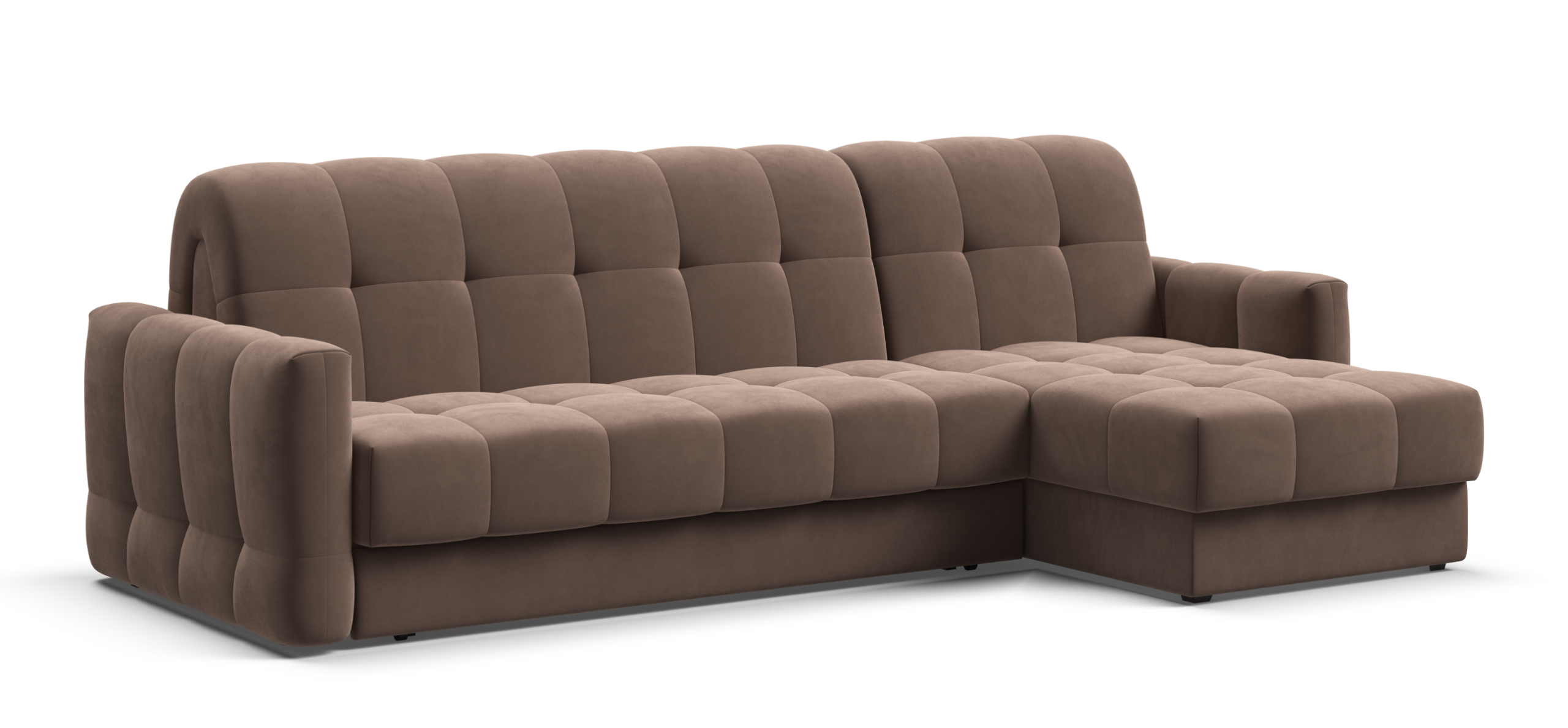 Угловой диван Босс Слип 160 велюр Монолит мокко