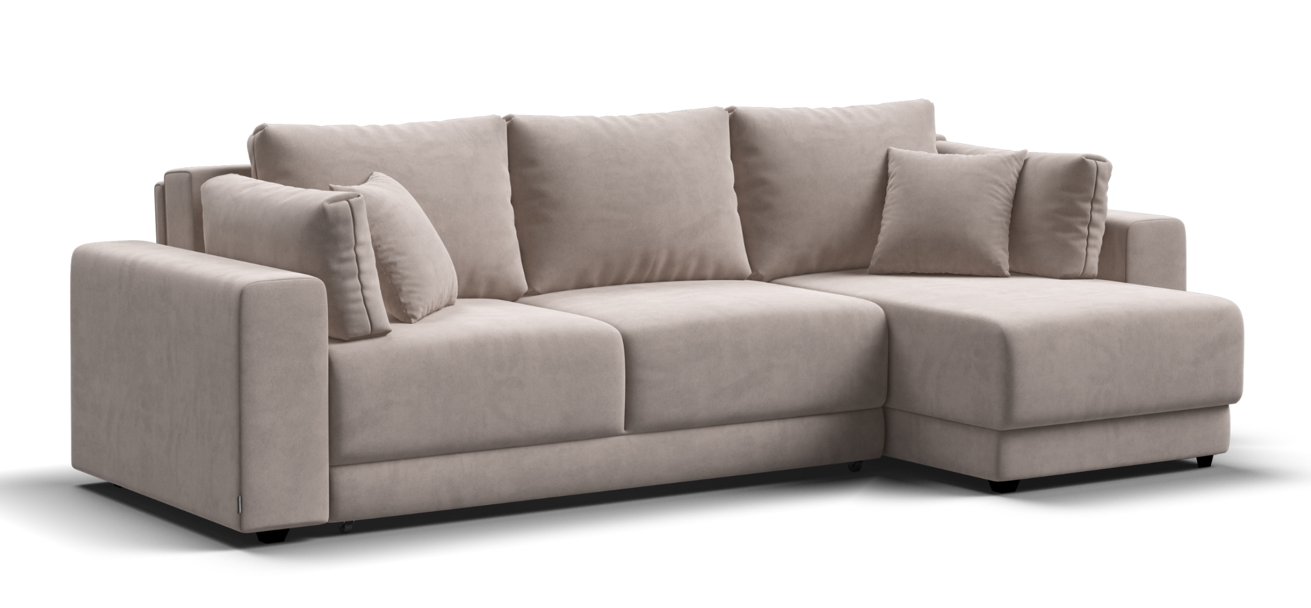 Угловой диван Босс Прайм ХЛ велюр Монолит латте