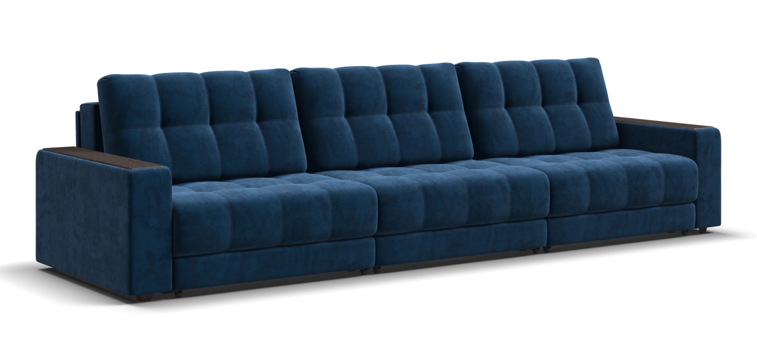 Диван Босс Гранд велюр Монолит синий