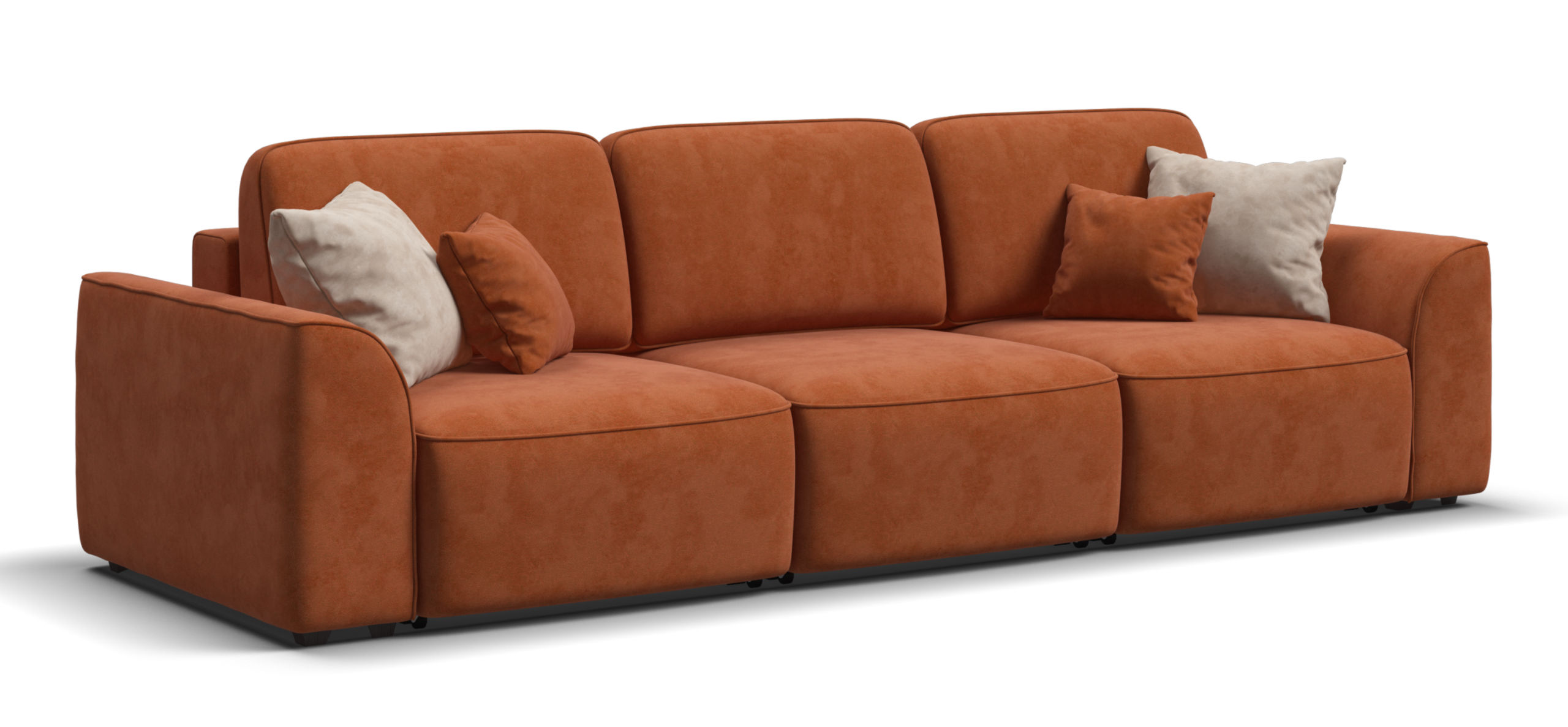 Диван Кинг Модуль Макс  Велюр Алькантара оранж