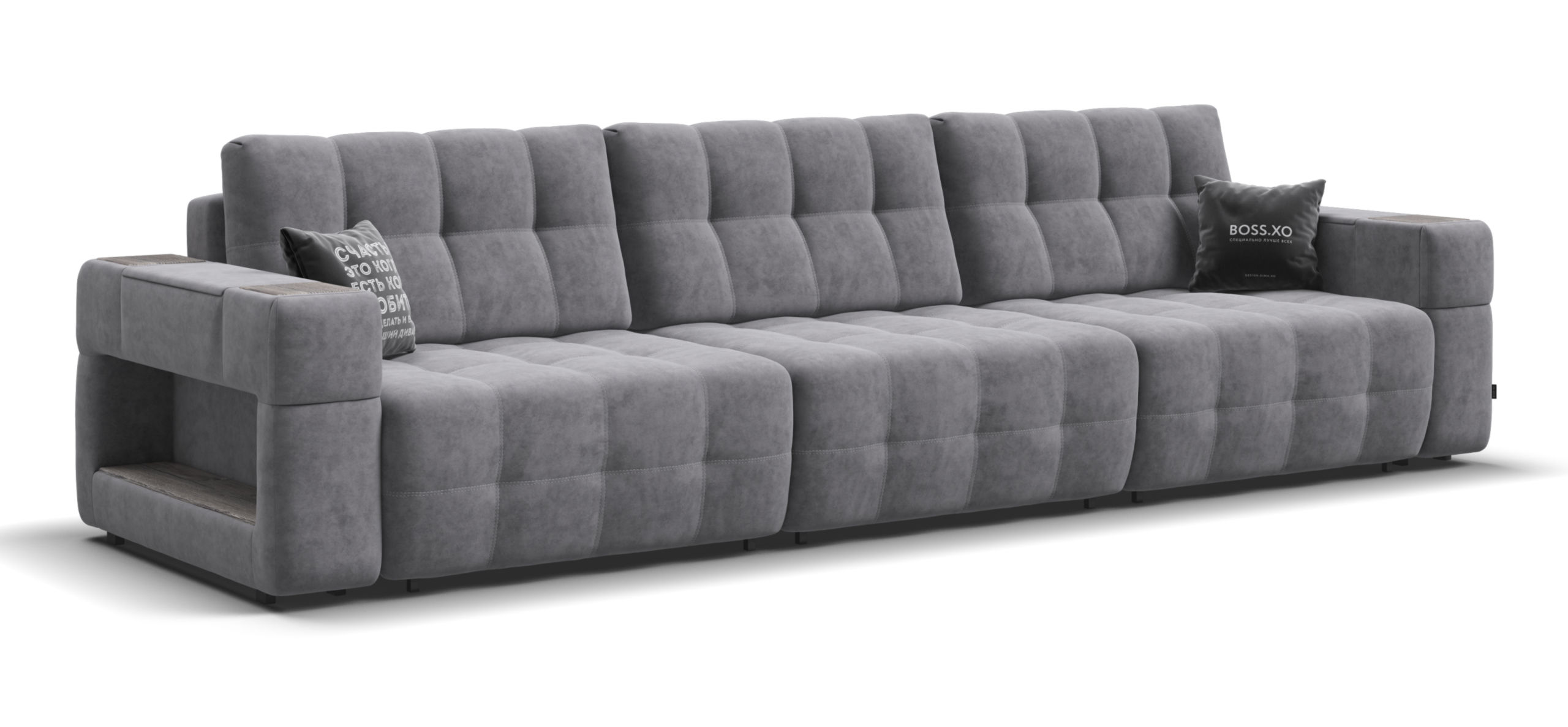 Диван Босс ХО Макс велюр Роял агат / Камень