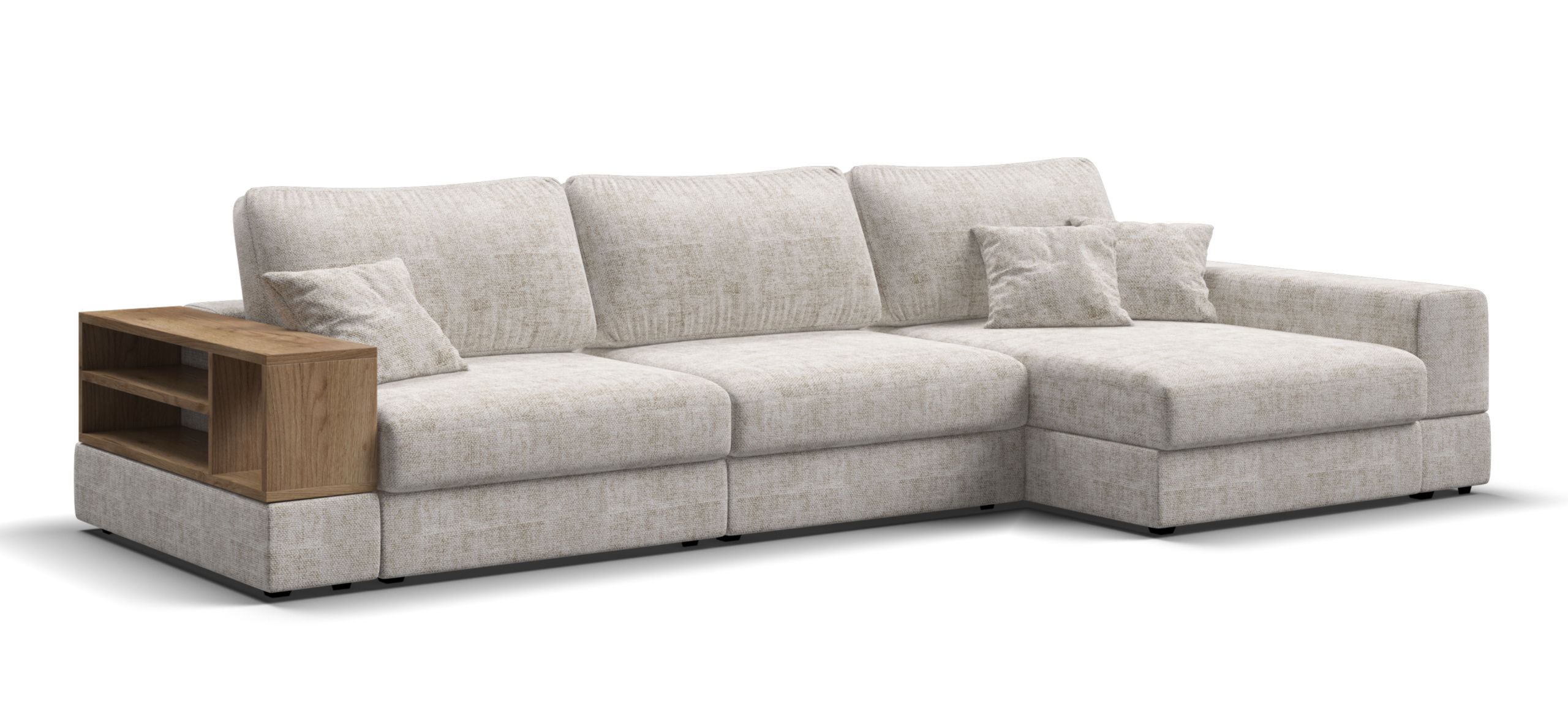 Угловой диван-кровать Босс Модуль ХЛ Шенилл Смарт кварц