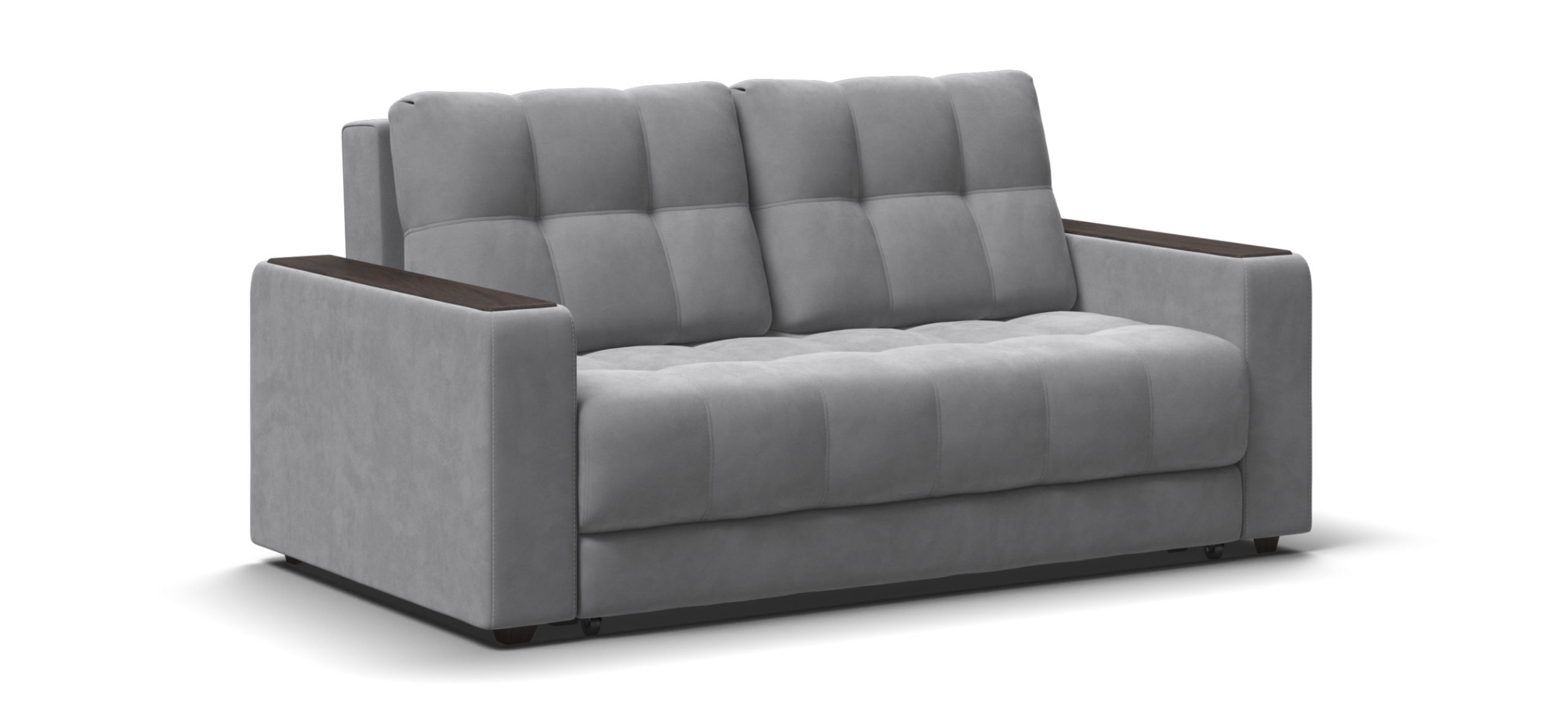 Диван Босс двухместный велюр Монолит сталь