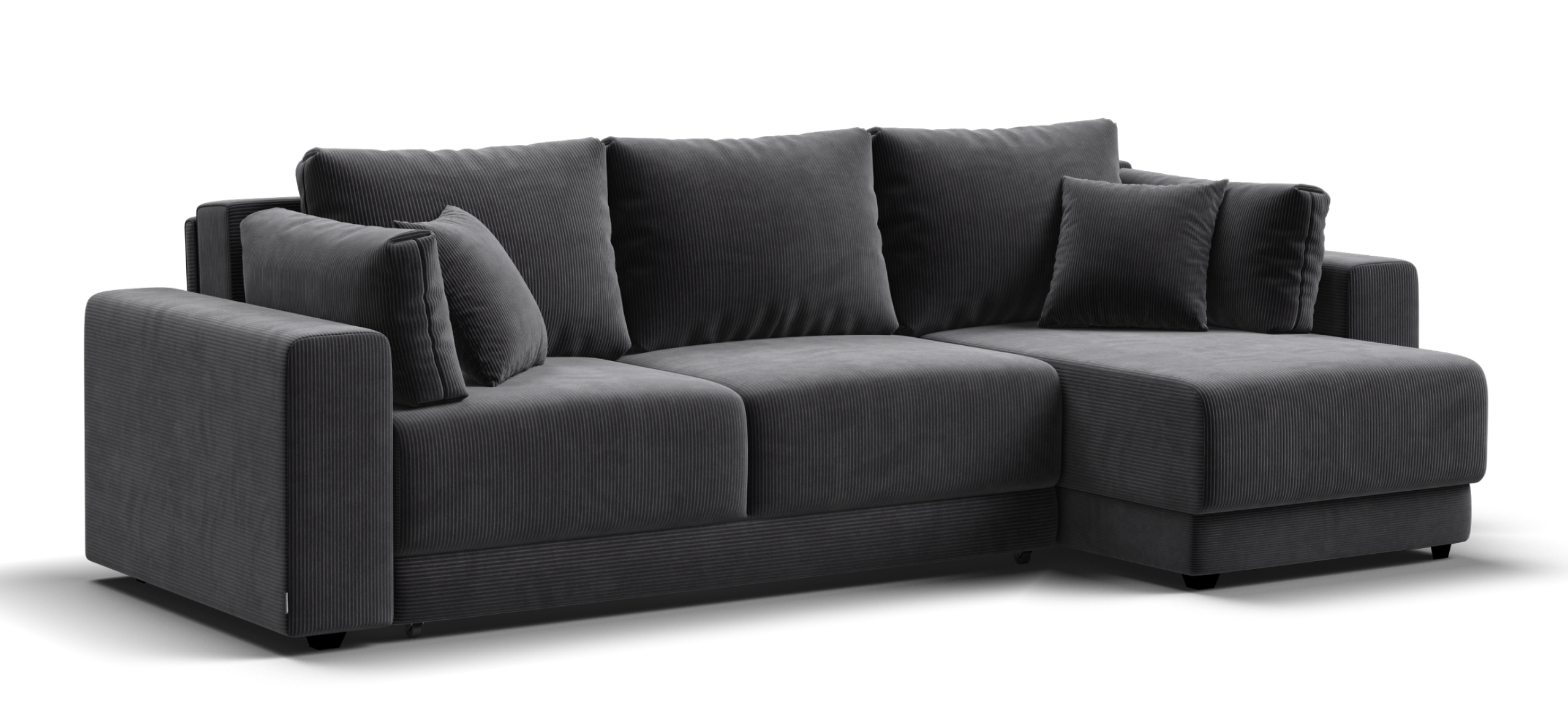 Угловой диван Босс Прайм ХЛ Вельвет Корд графит