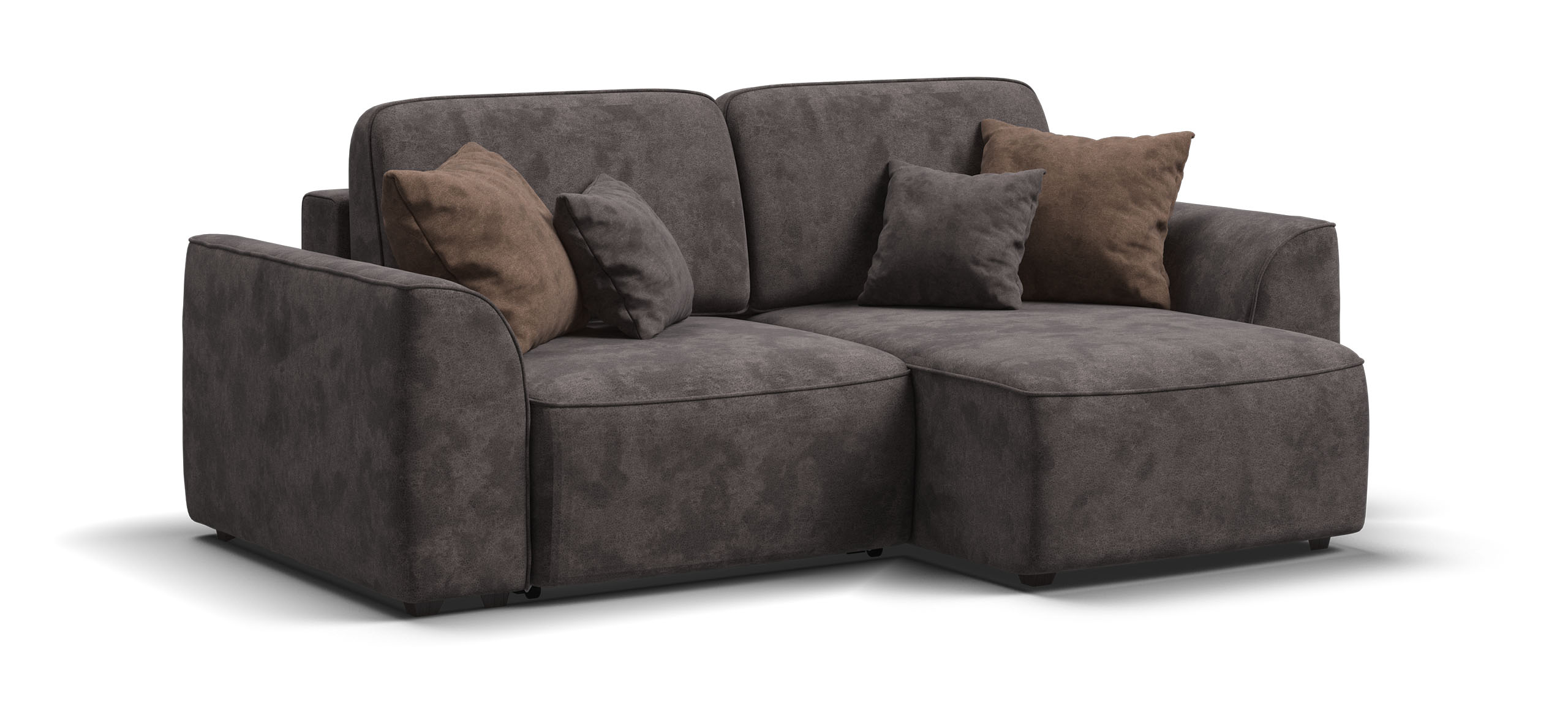 Угловой диван Кинг Модуль велюр Алькантара серый