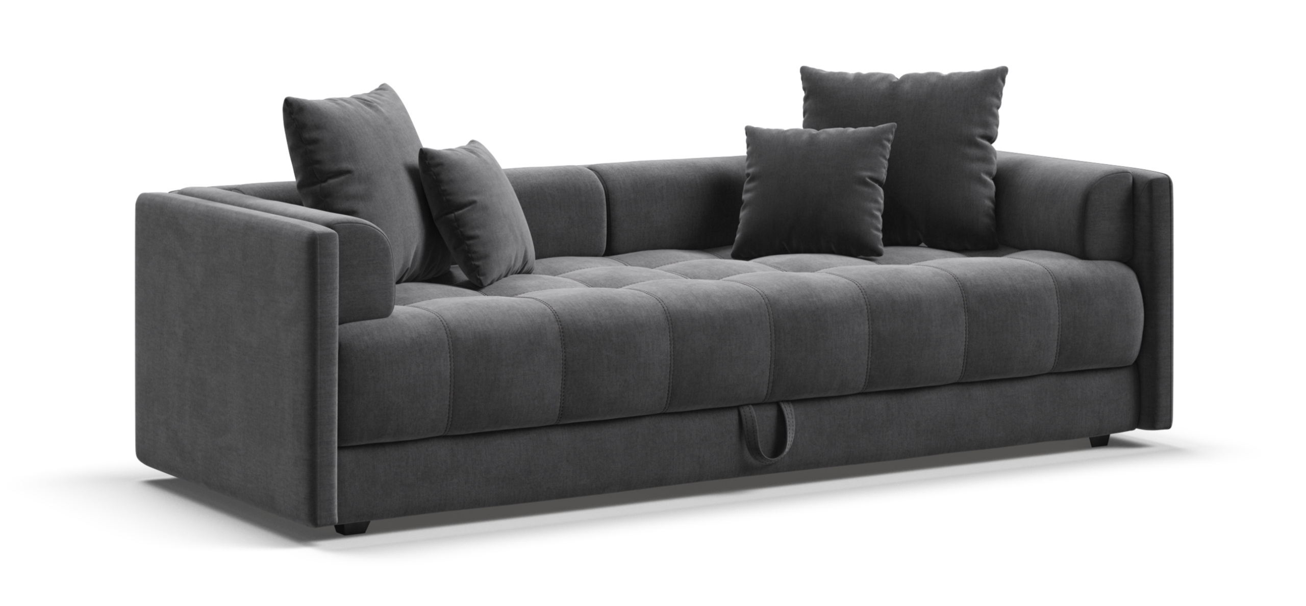 Тахта Босс велюр Монолит серый