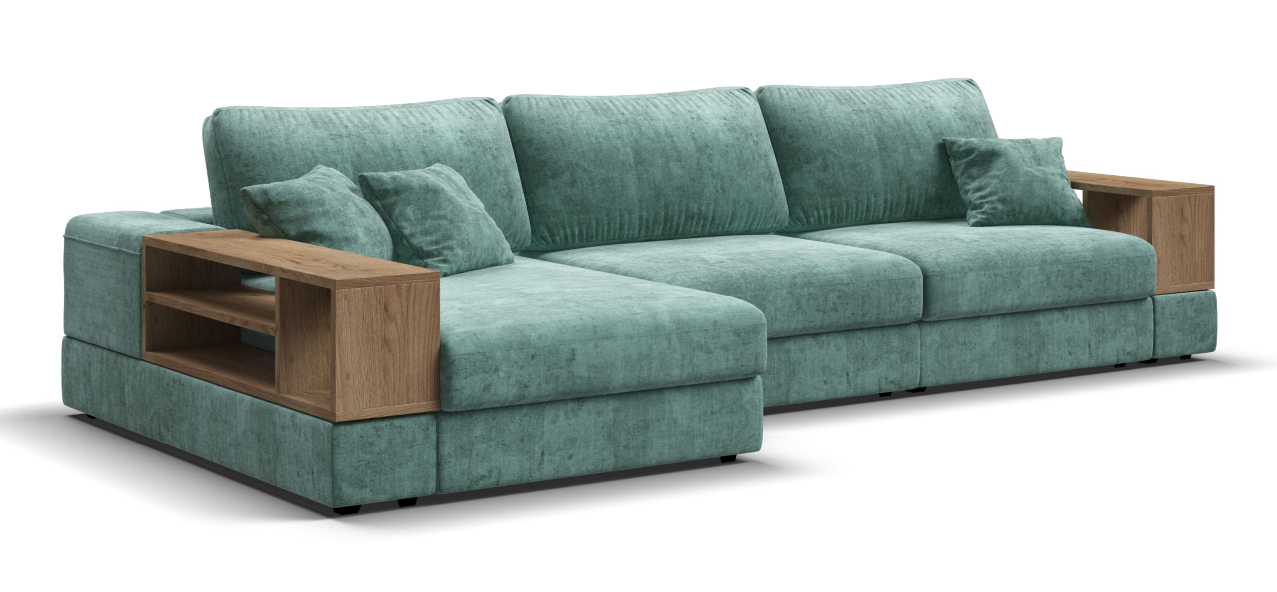 Угловой диван-кровать Босс Модуль ХЛ Шенилл Глосс минт