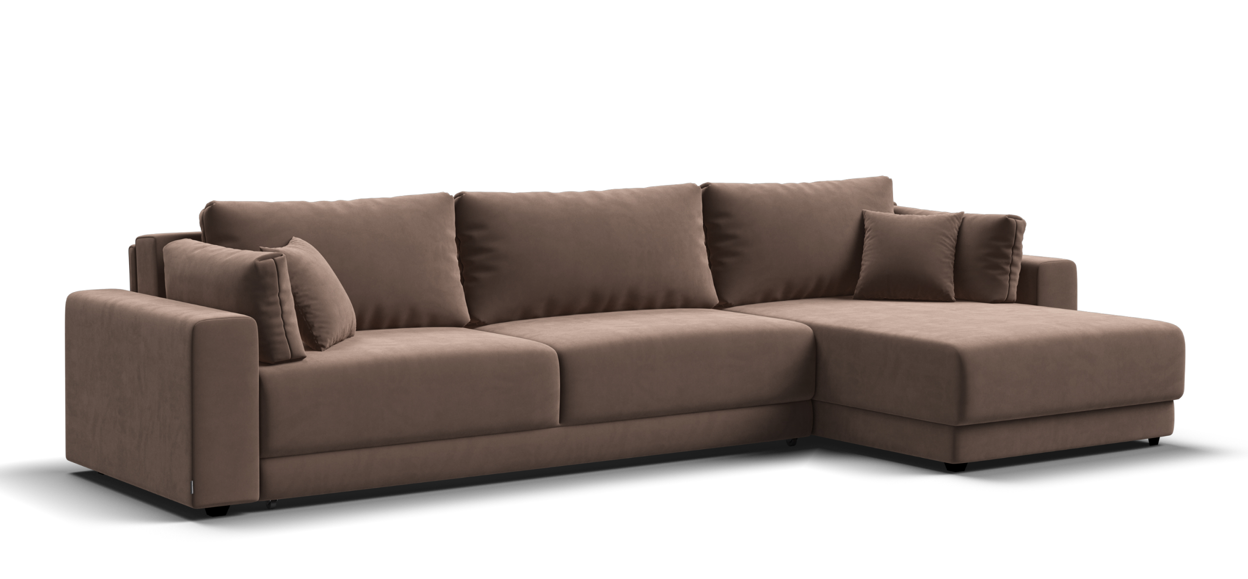 Угловой диван Босс Прайм Макс велюр Монолит мокко