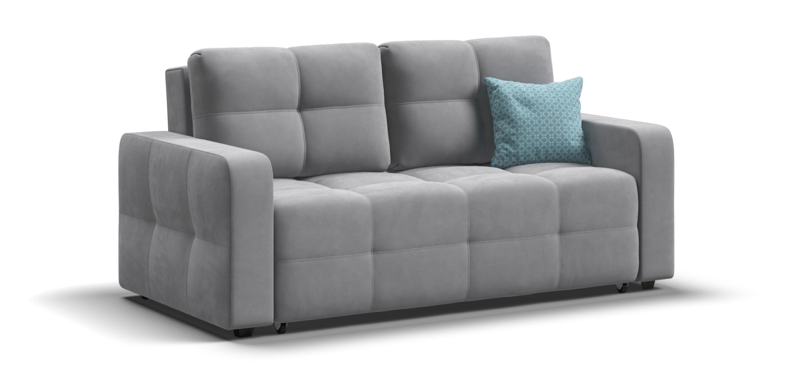 Диван Денди двухместный велюр Монолит сталь