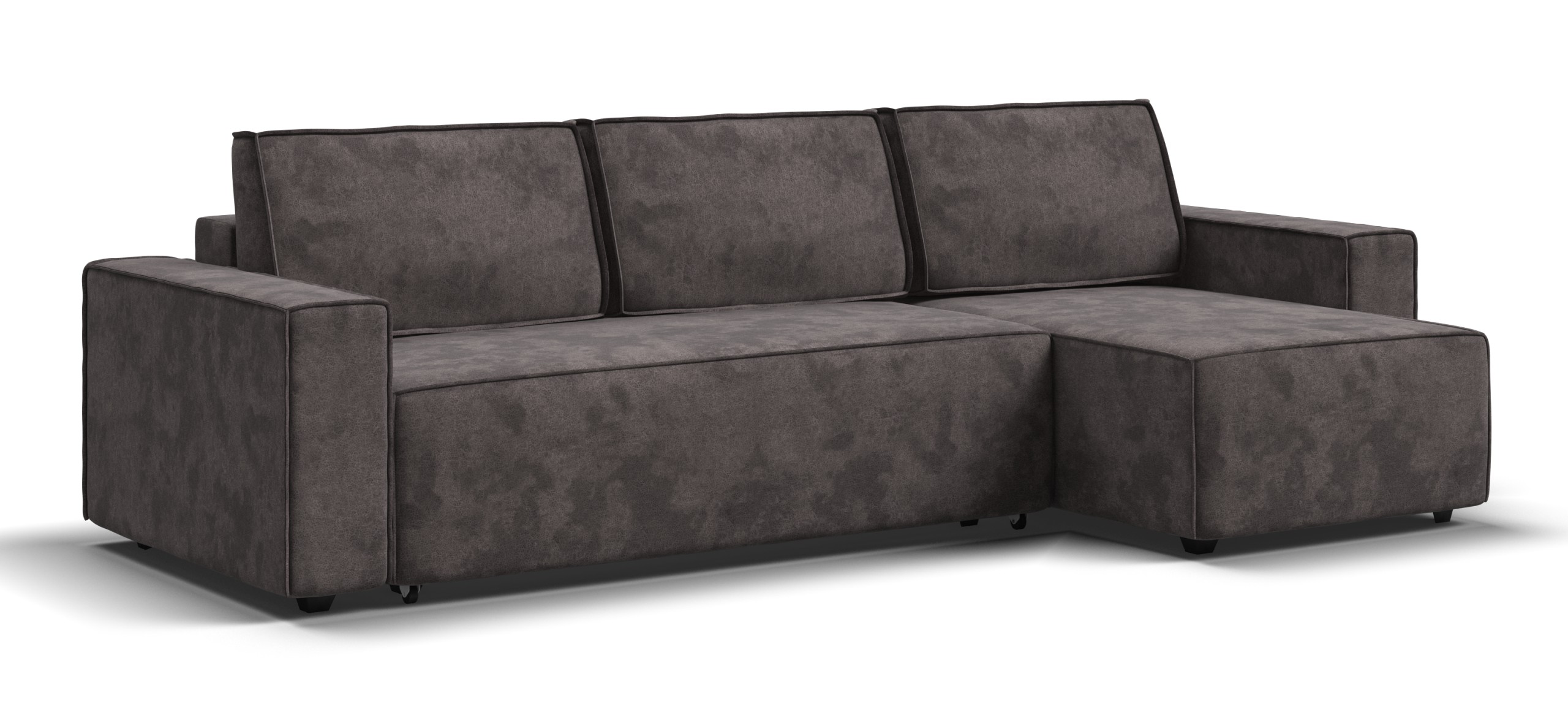 Угловой диван Норд велюр Алькантара серый